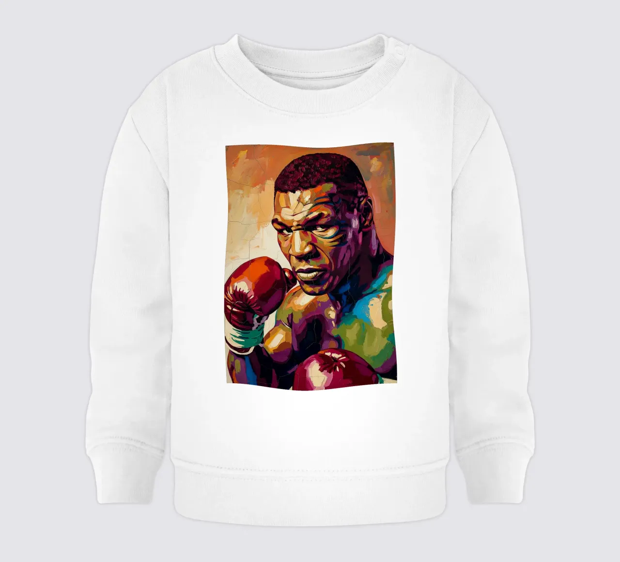 Pop art astratta e colorata di Mike Tyson felpa neonato da Lembayung art