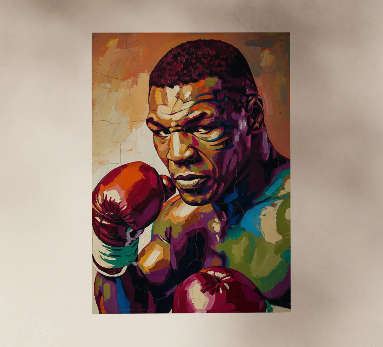 Pop art astratta e colorata di Mike Tyson pellicola backlit da Lembayung art