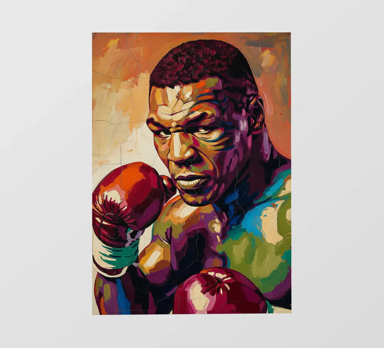 Pop art astratta e colorata di Mike Tyson pellicola backlit da Lembayung art
