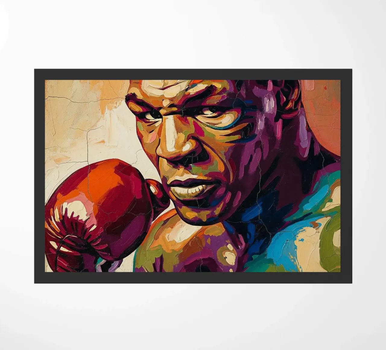 Pop art astratta e colorata di Mike Tyson zerbino da Lembayung art