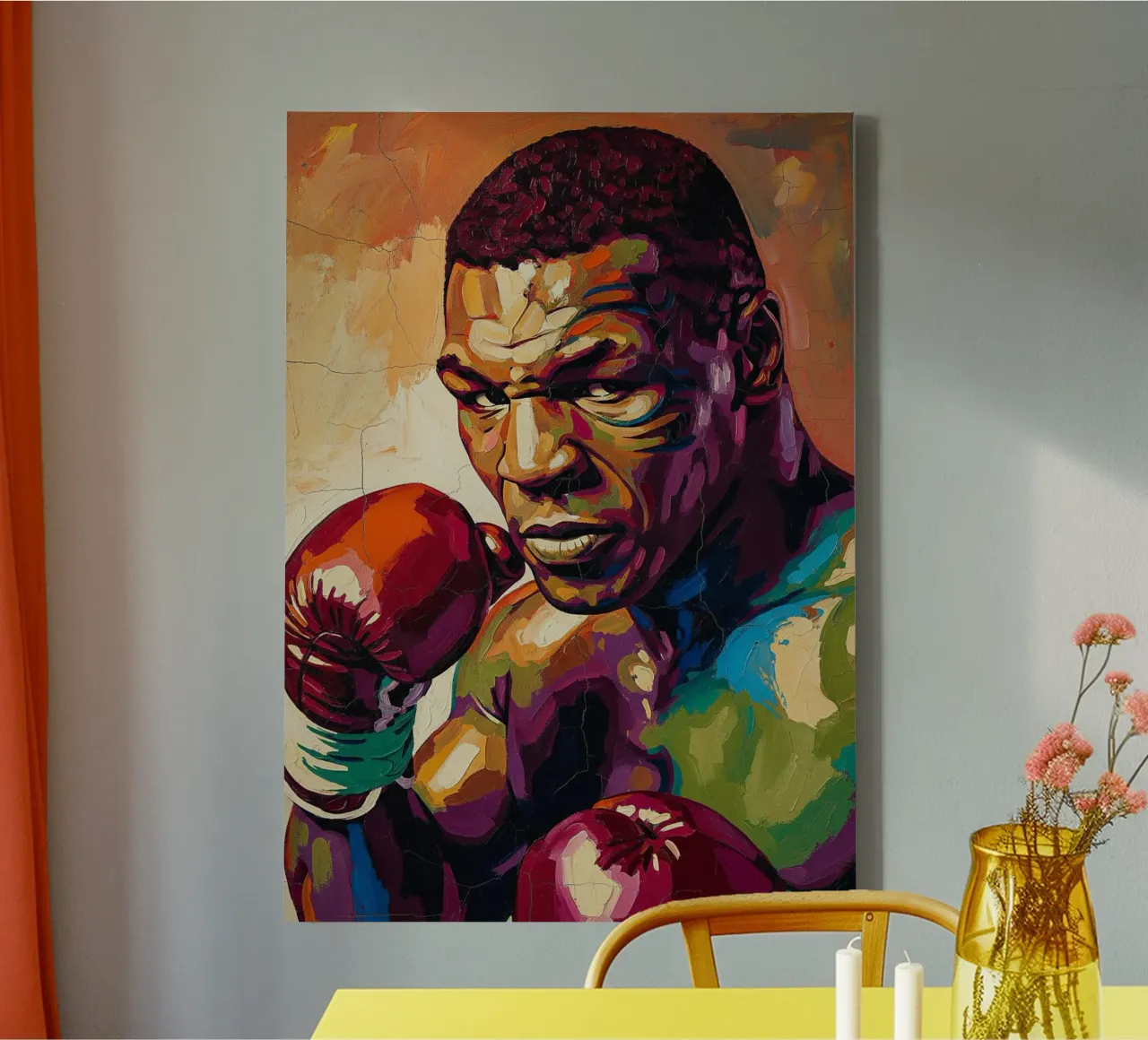 Pop art astratta e colorata di Mike Tyson tela con Cornice a cassetta da Lembayung art