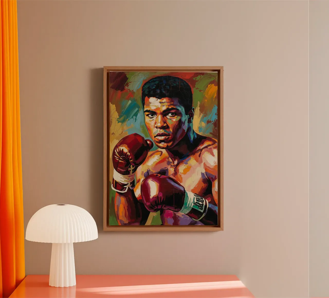 Muhammad Ali abstract kunstschilderij canvas met Baklijst van Lembayung art