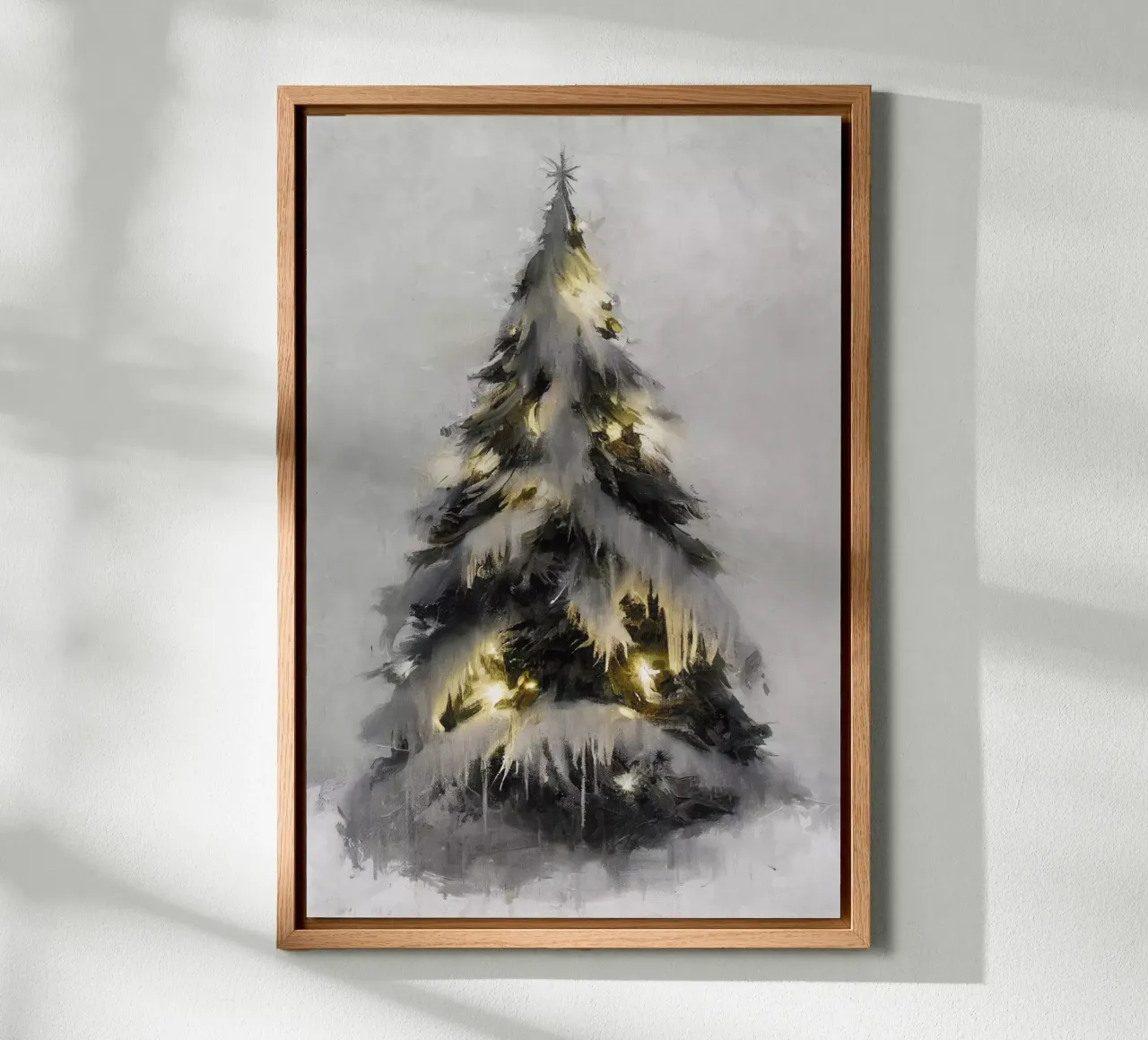 Glowing Christmas Tree tela con Cornice a cassetta da treechild