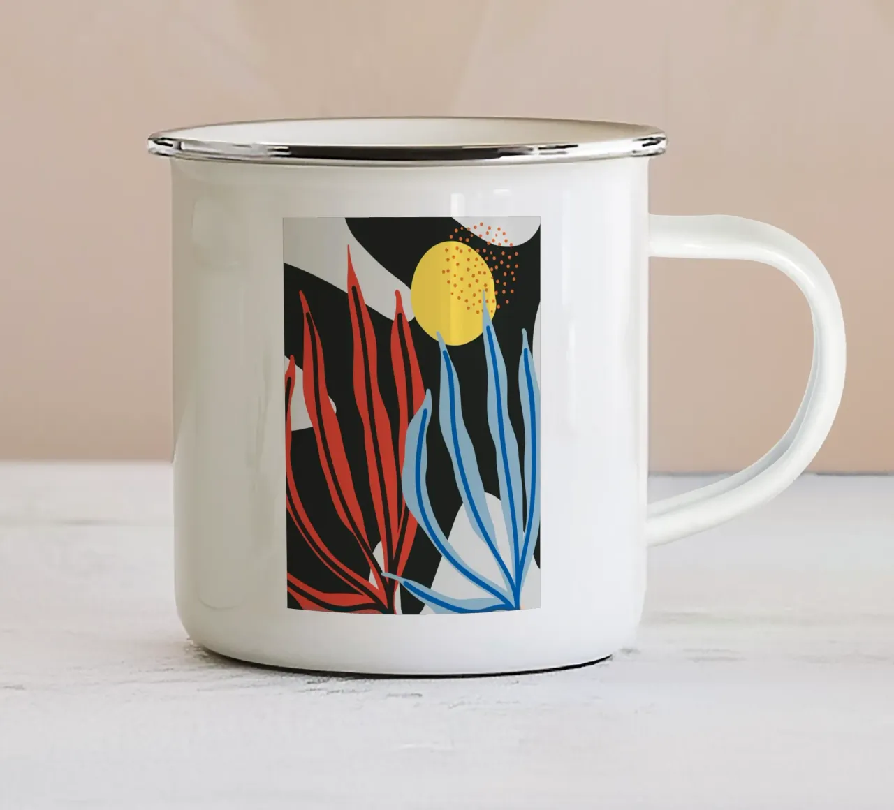 Foglia pop notturna tazza in smalto da Little Dean