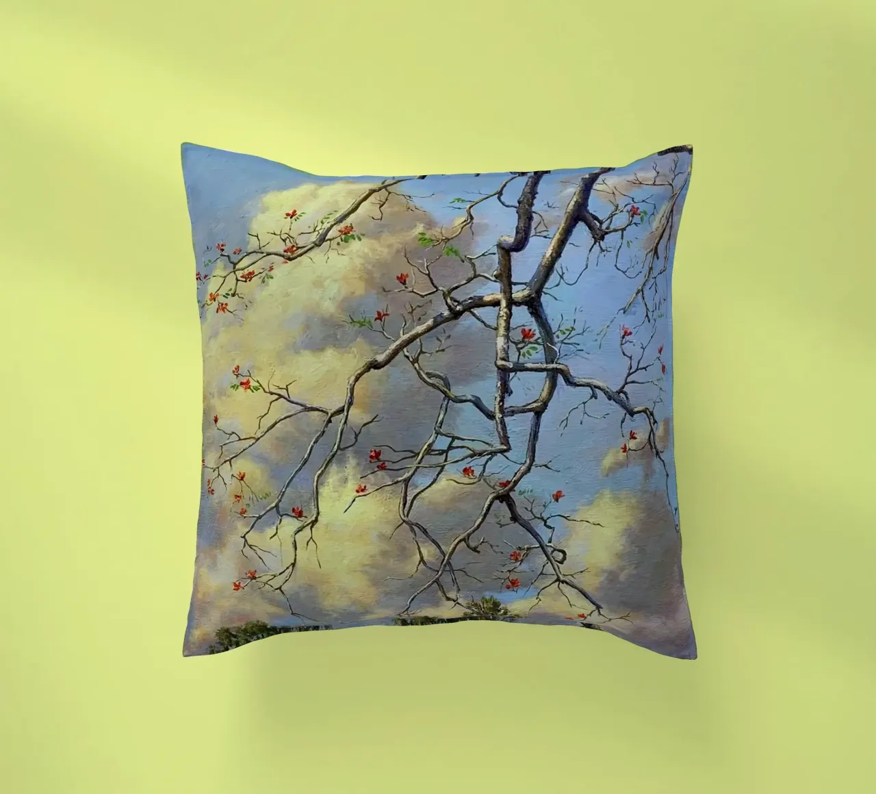 tree on the clous cuscino da mip of map