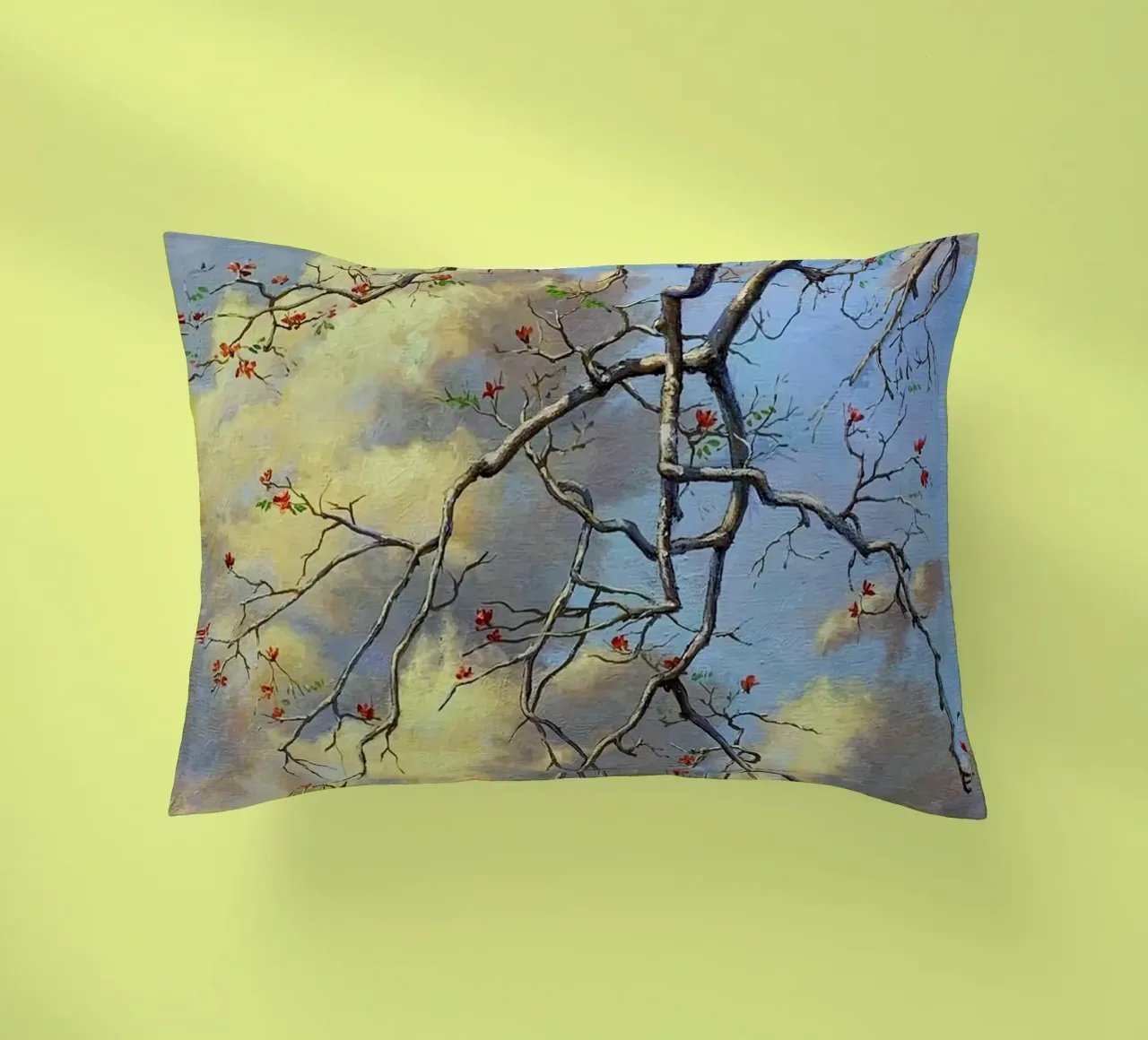 tree on the clous cuscino da mip of map