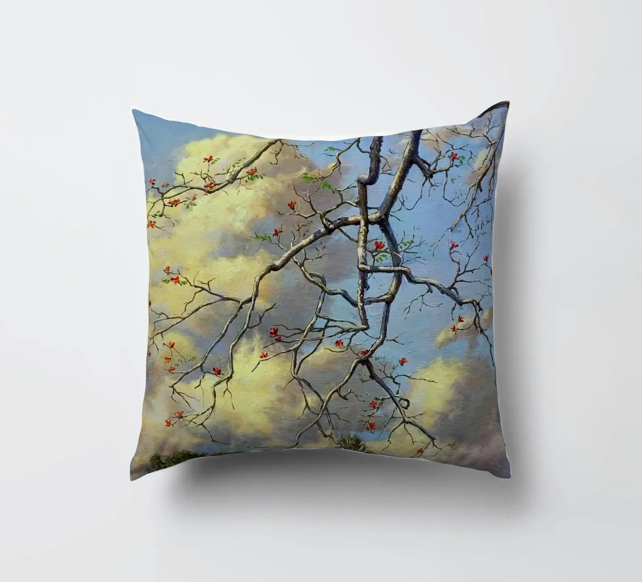 tree on the clous cuscino da mip of map
