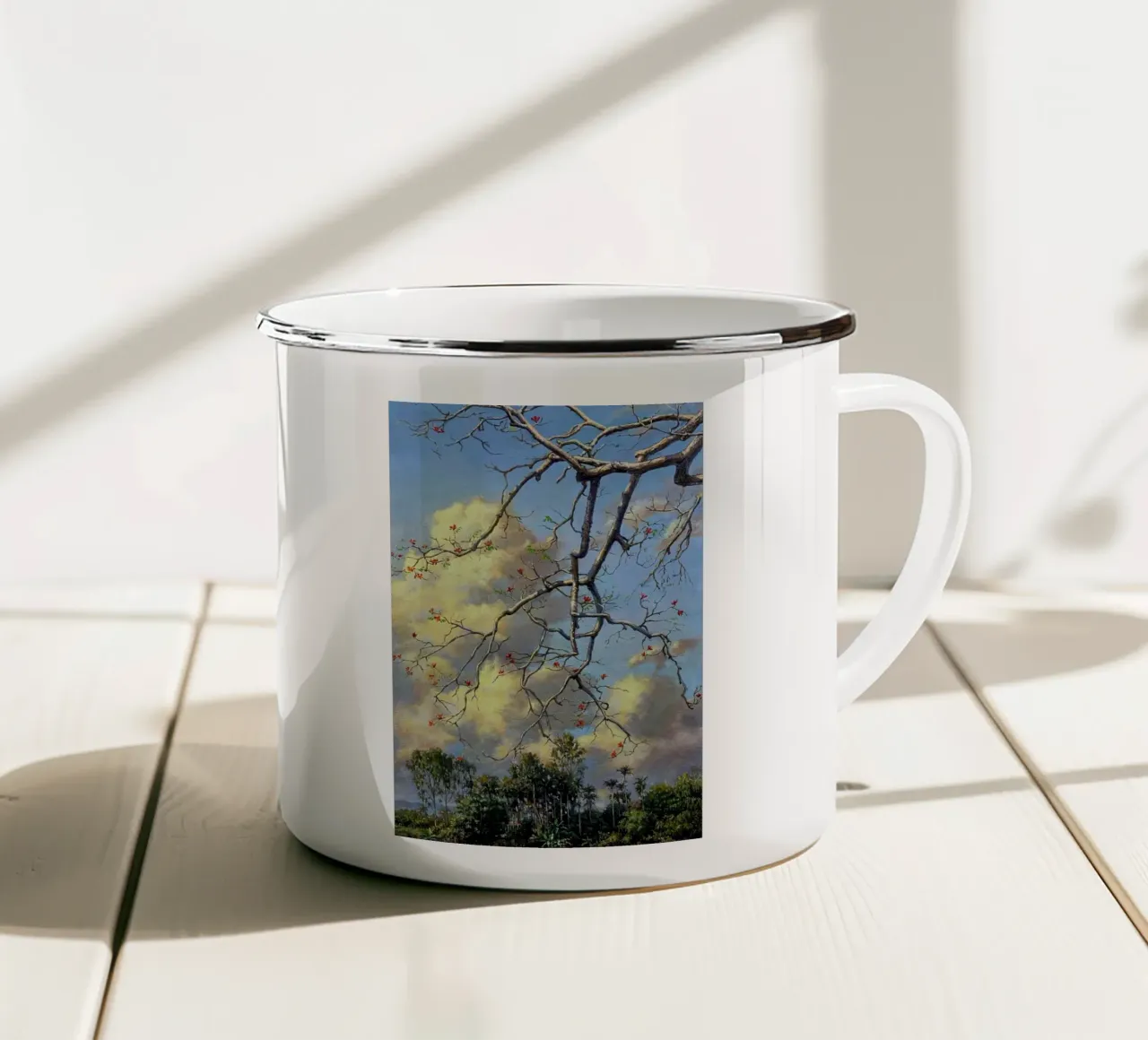 tree on the clous tazza in smalto da mip of map