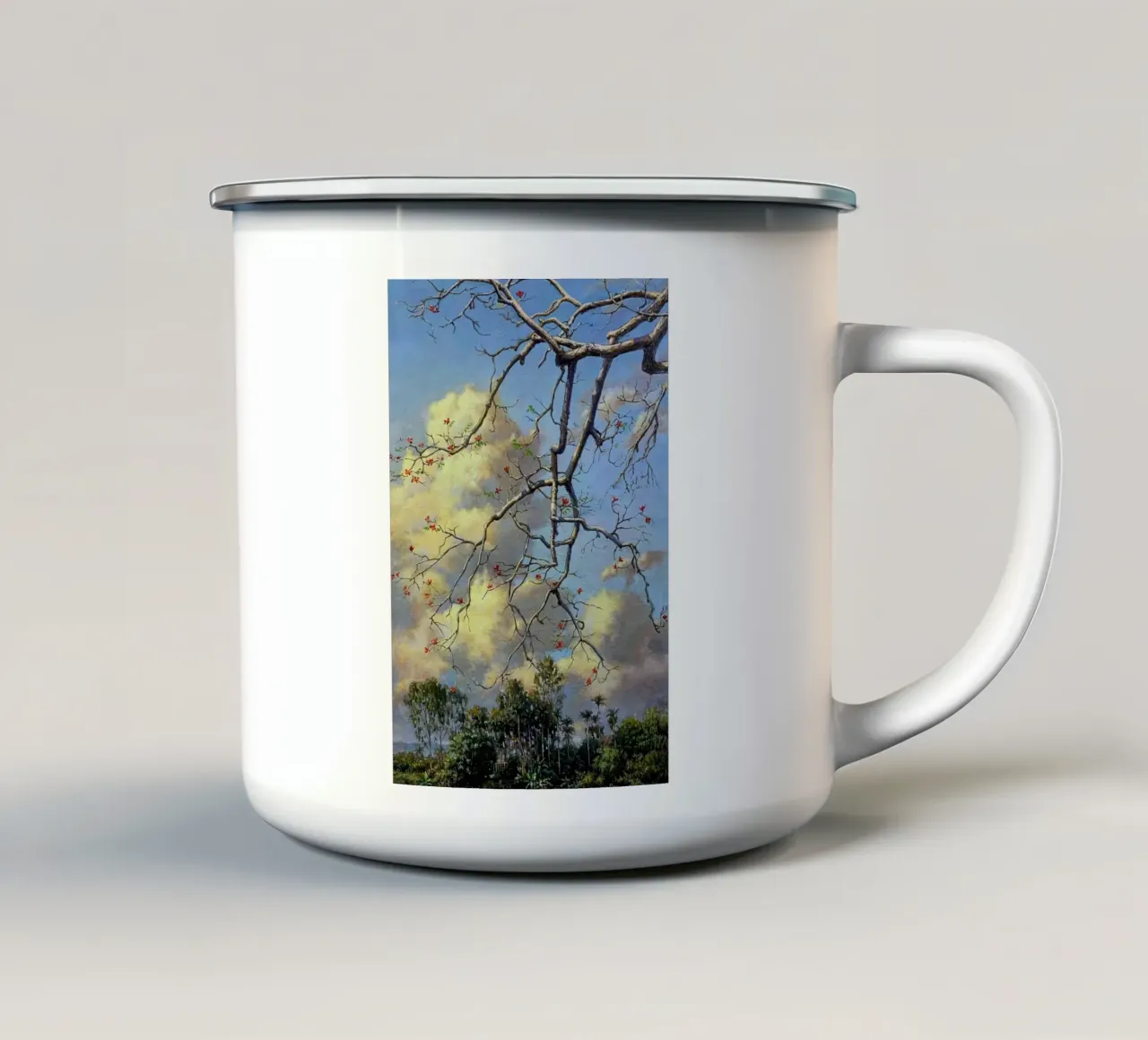 tree on the clous tazza in smalto da mip of map