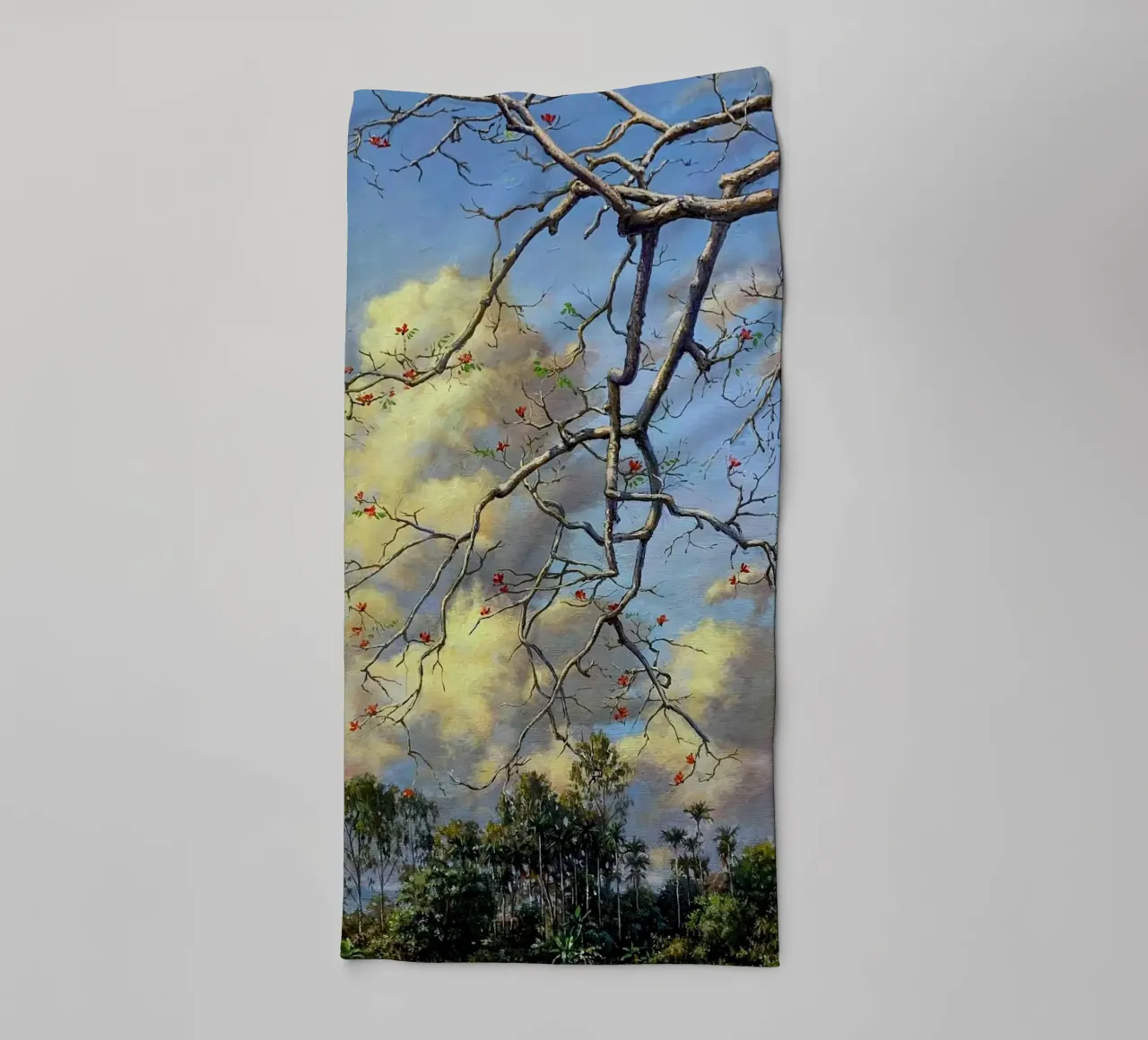 tree on the clous asciugamano da bagno da mip of map