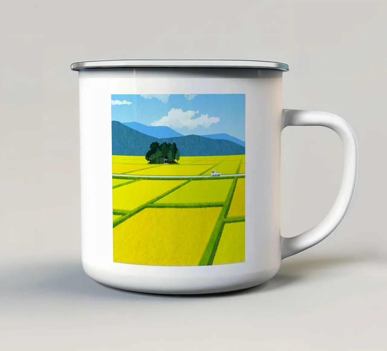 through the fields tazza in smalto da mip of map