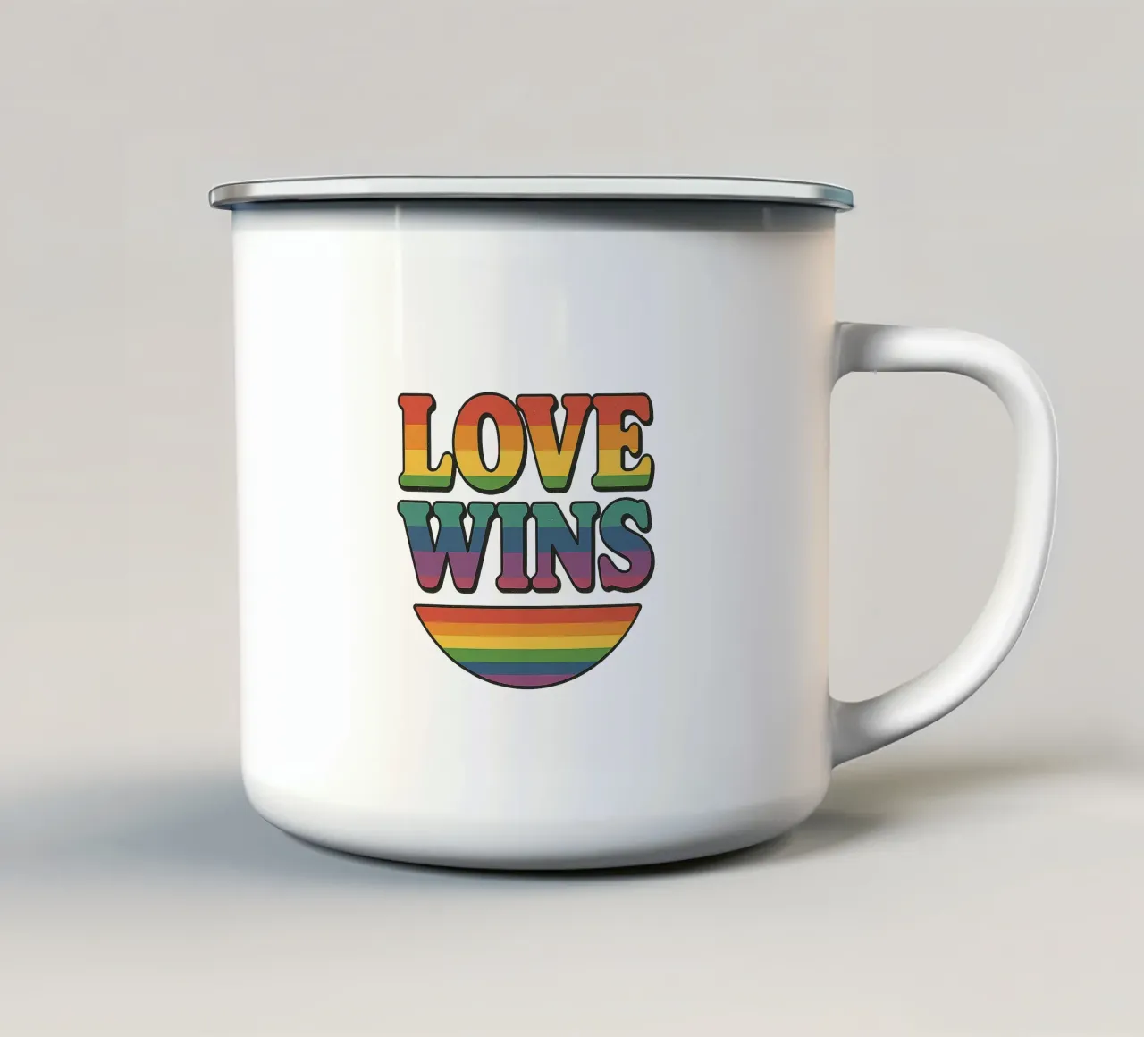 Love Wins tazza in smalto da WildTravelArt
