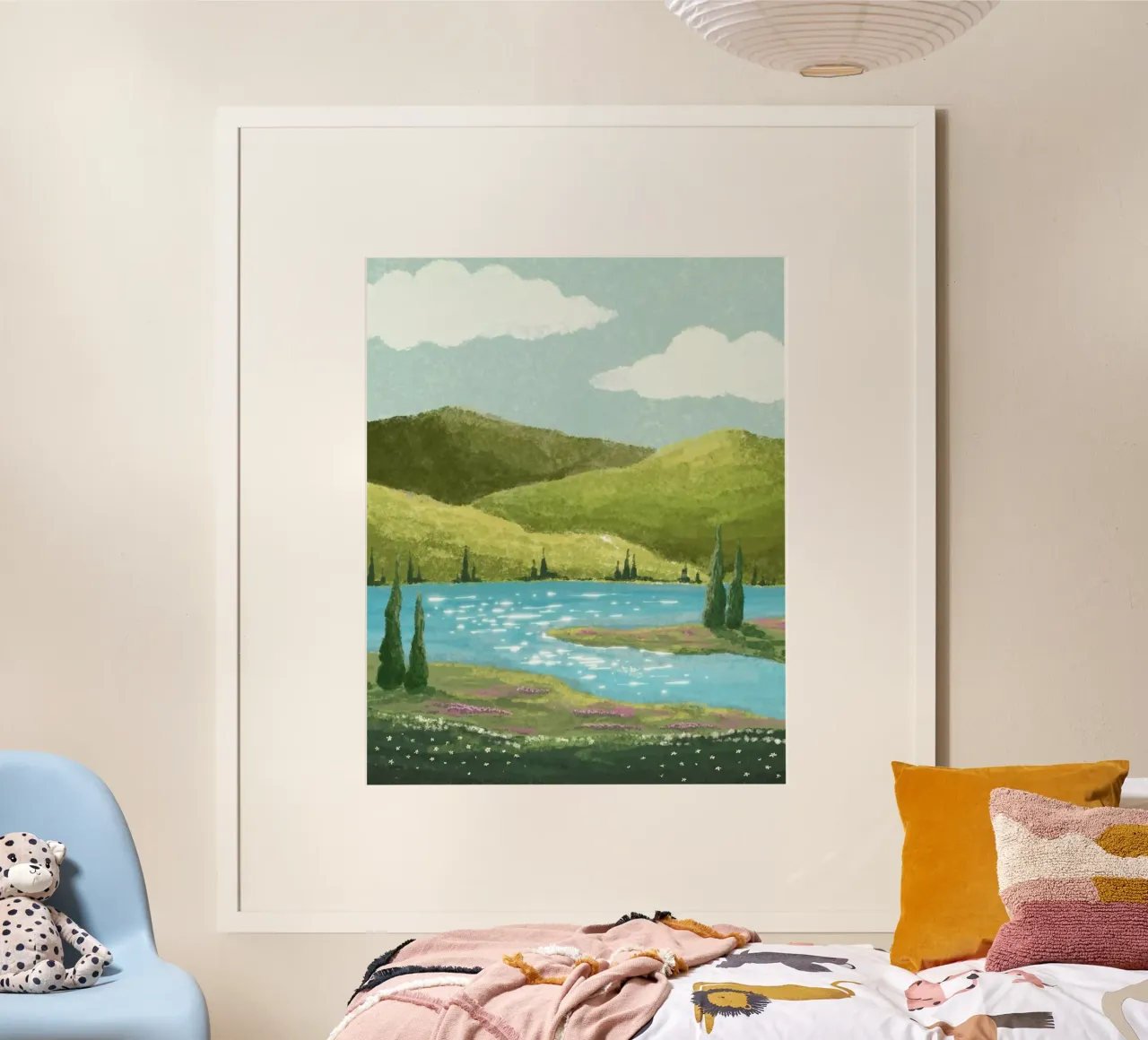 flow nature poster con telaio in legno da mip of map