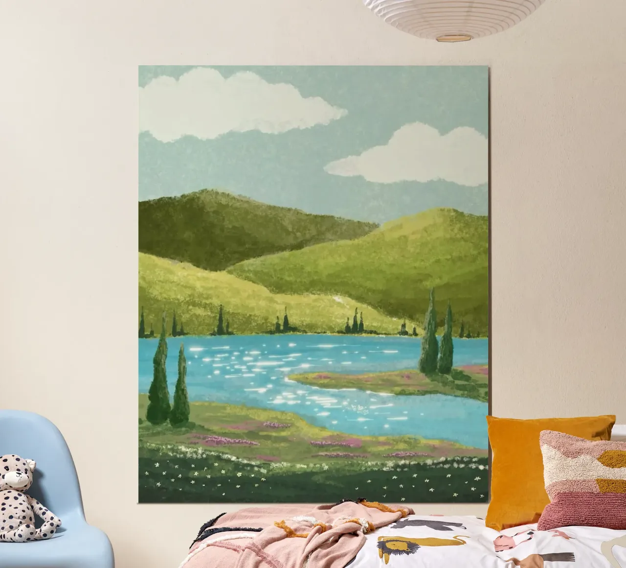 flow nature poster con telaio in legno da mip of map