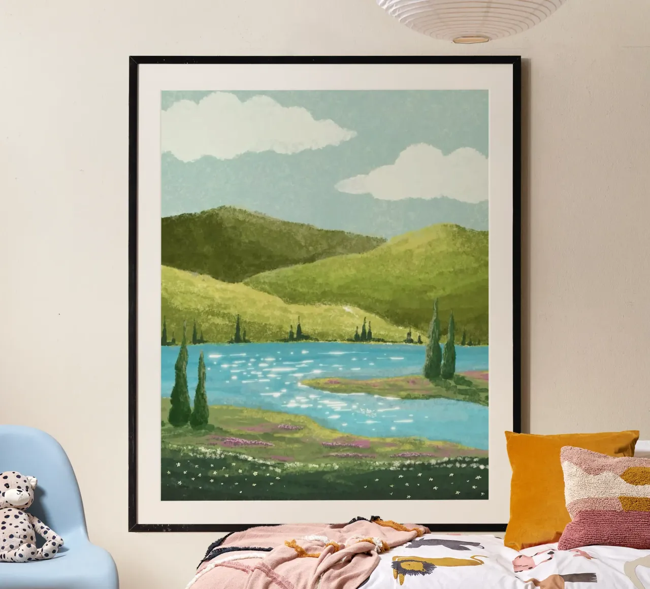flow nature poster con telaio in legno da mip of map