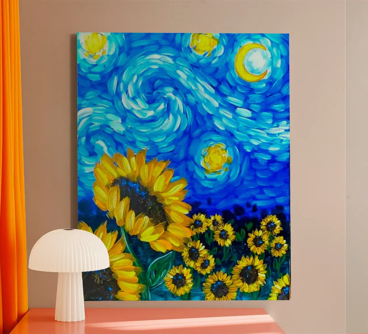 flower to the sun tela con Cornice a cassetta da mip of map