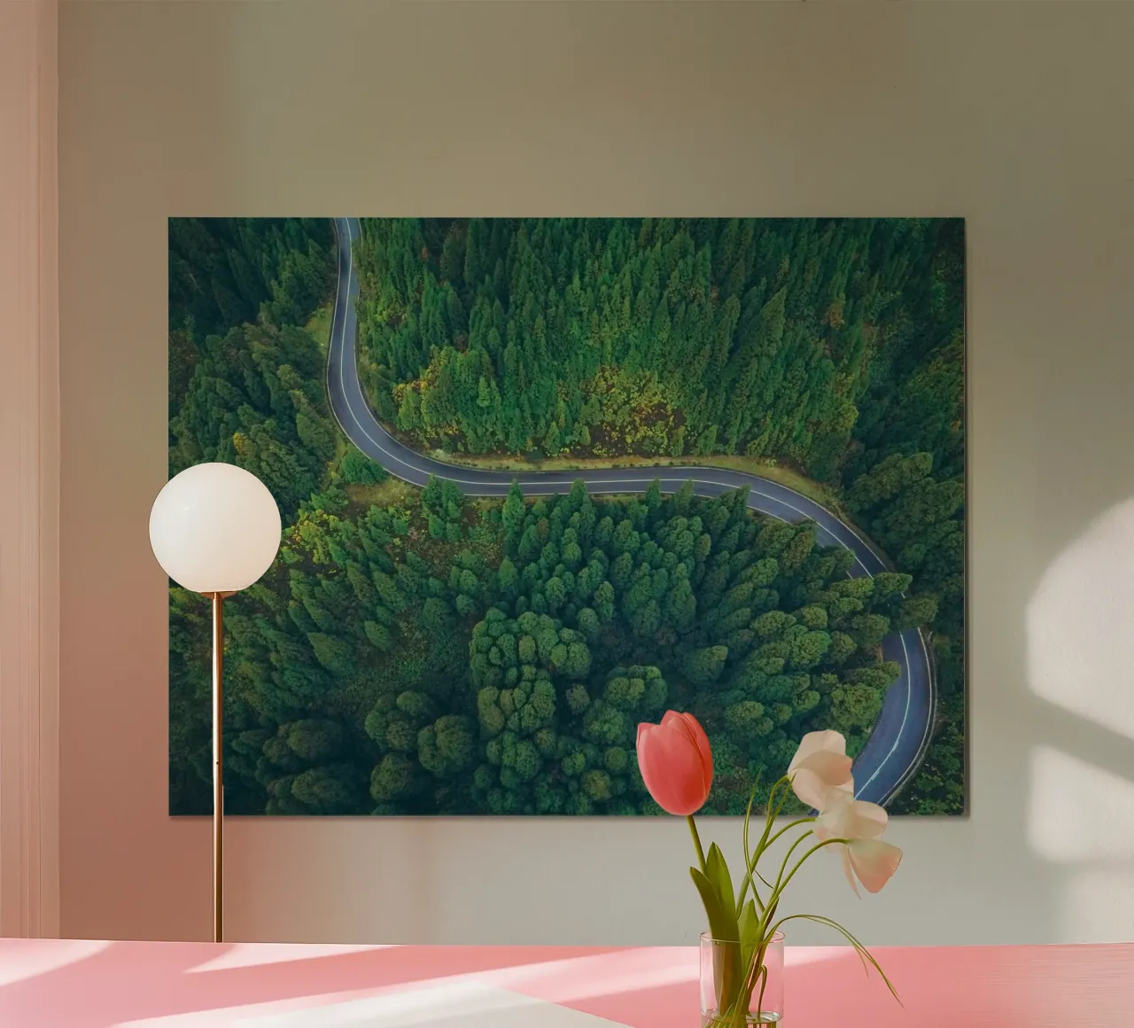 circle road poster con telaio in plastica da mip of map