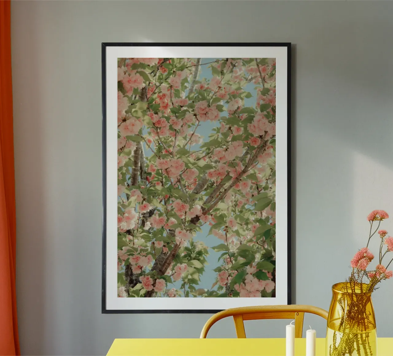 blossom fully poster con telaio in legno da mip of map