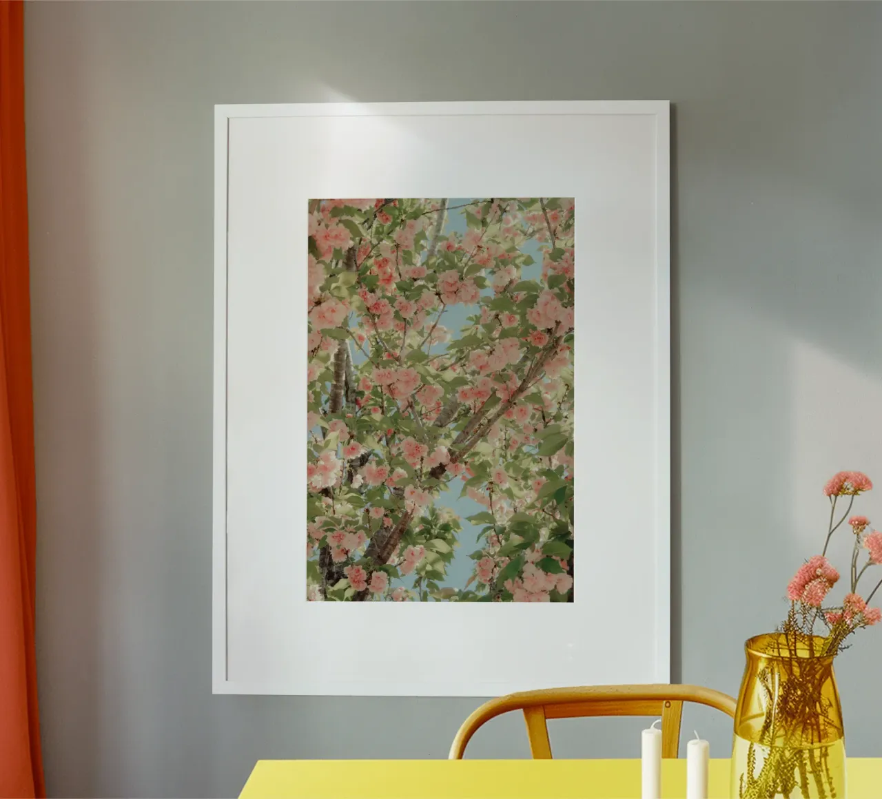 blossom fully poster con telaio in legno da mip of map