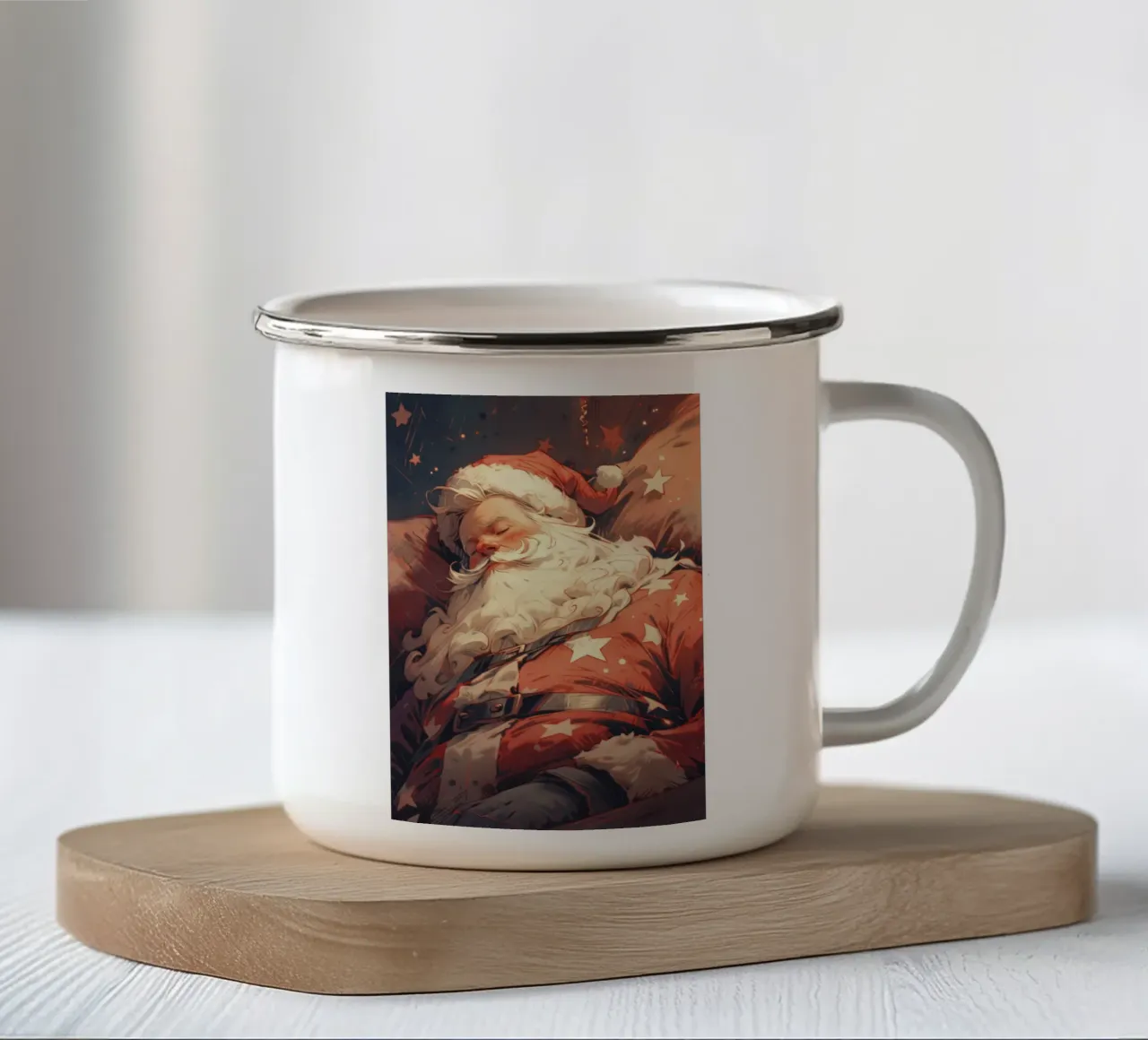Sleeping Santa tazza in smalto da treechild