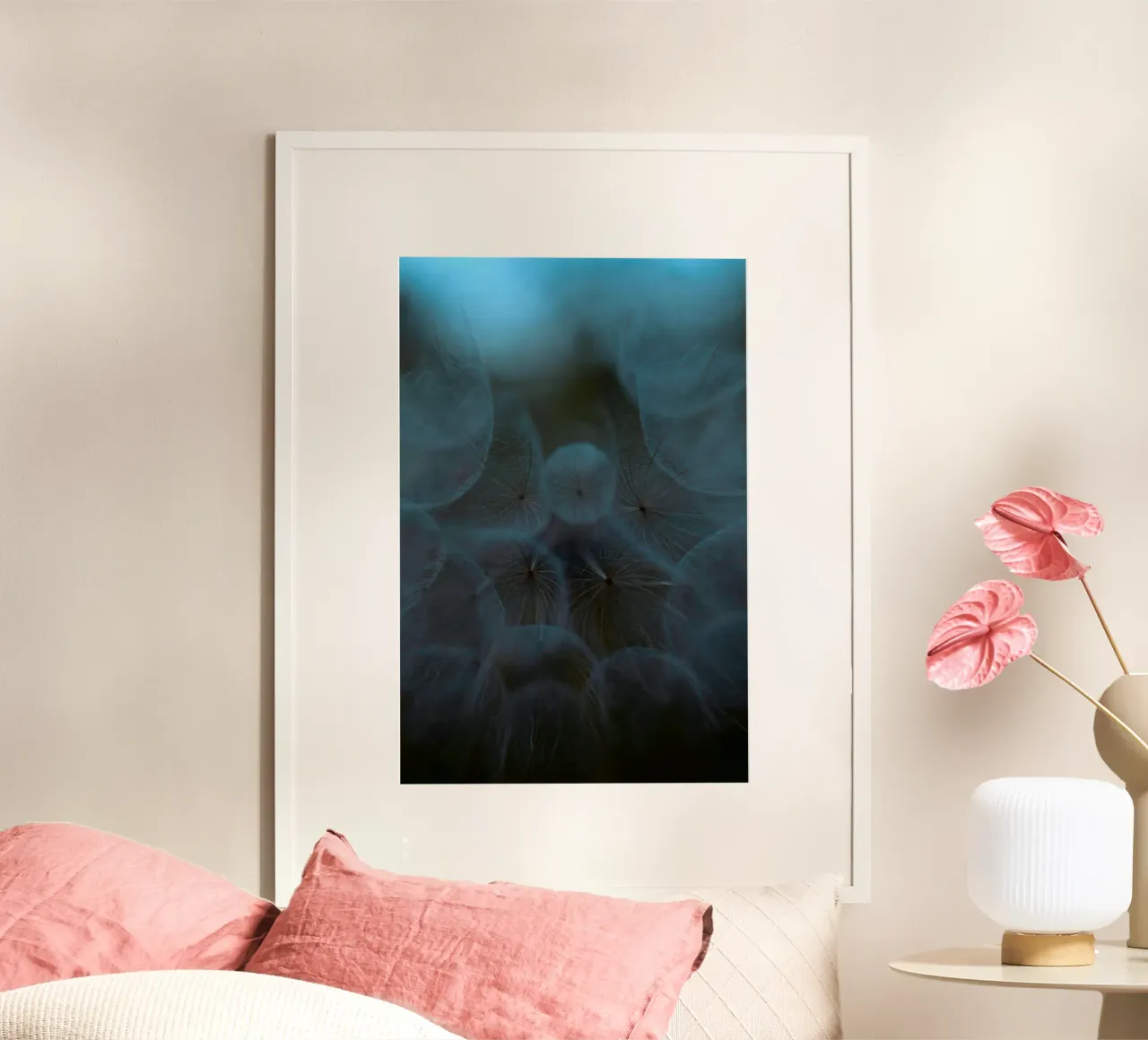 dandelions poster con telaio in legno da mip of map