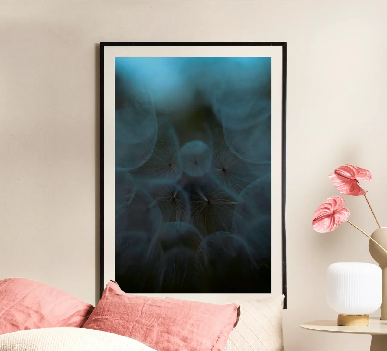 dandelions poster con telaio in legno da mip of map