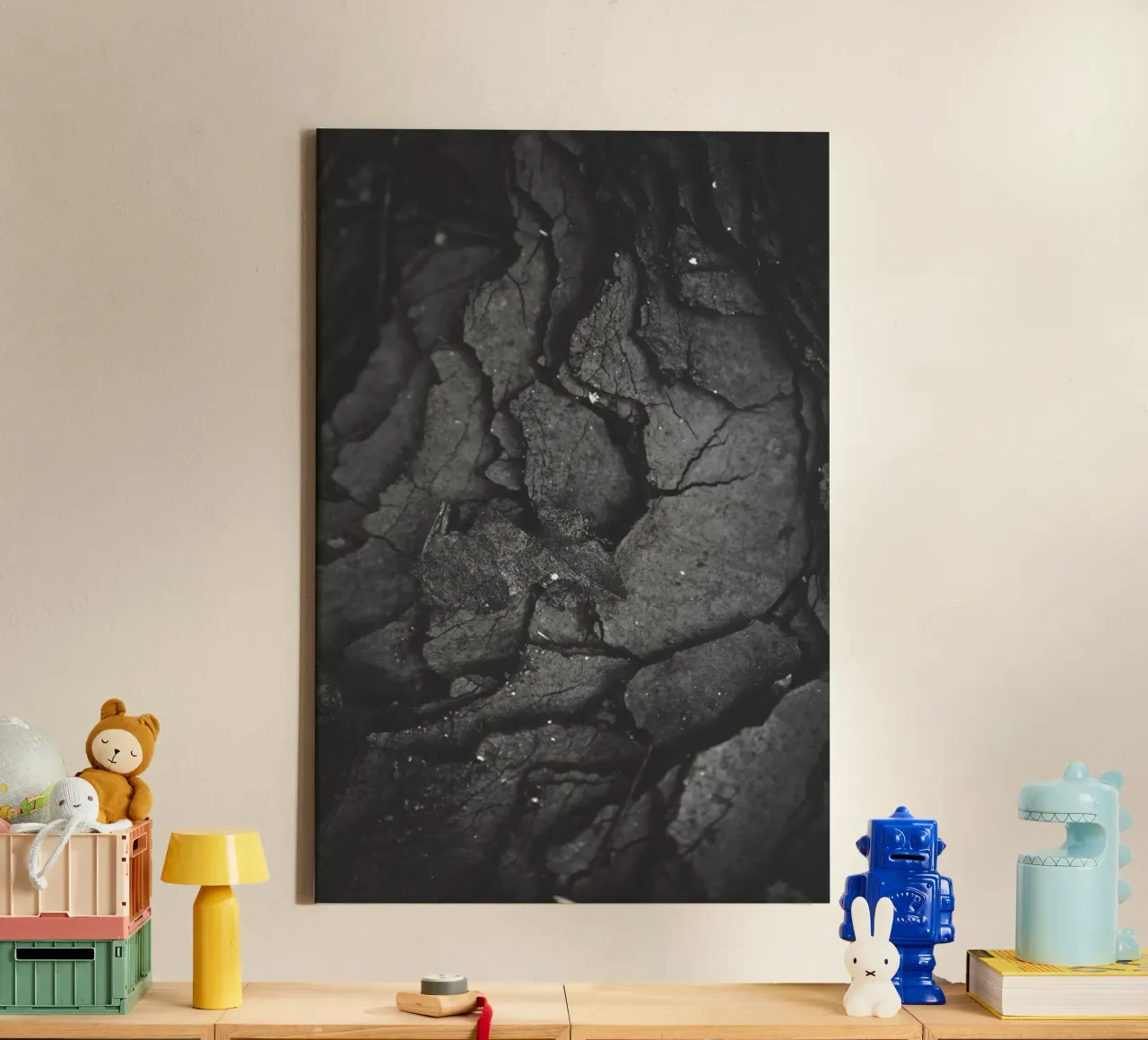 shiny coal canvas with Floater frame by mip of map