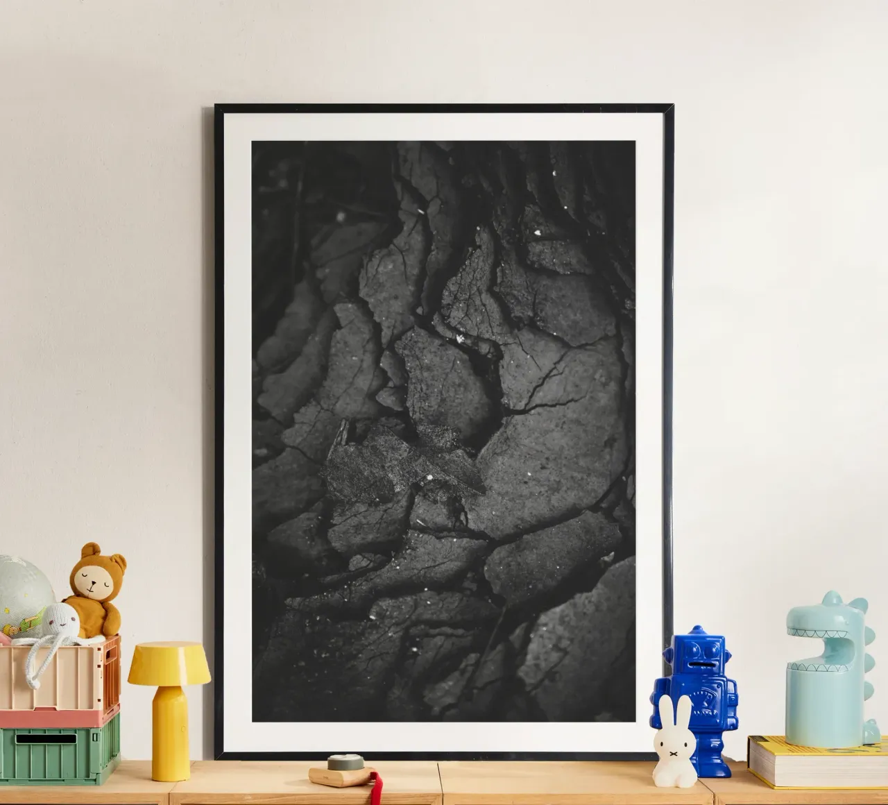 shiny coal poster con telaio in plastica da mip of map