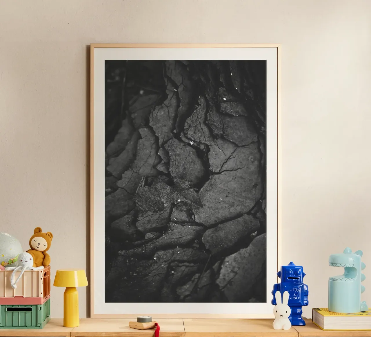 shiny coal poster con telaio in plastica da mip of map