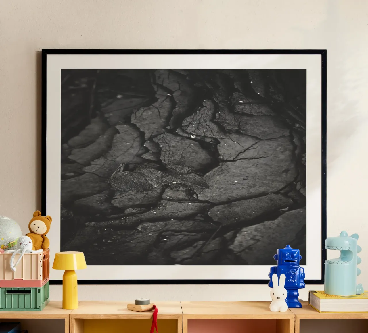 shiny coal poster con telaio in plastica da mip of map