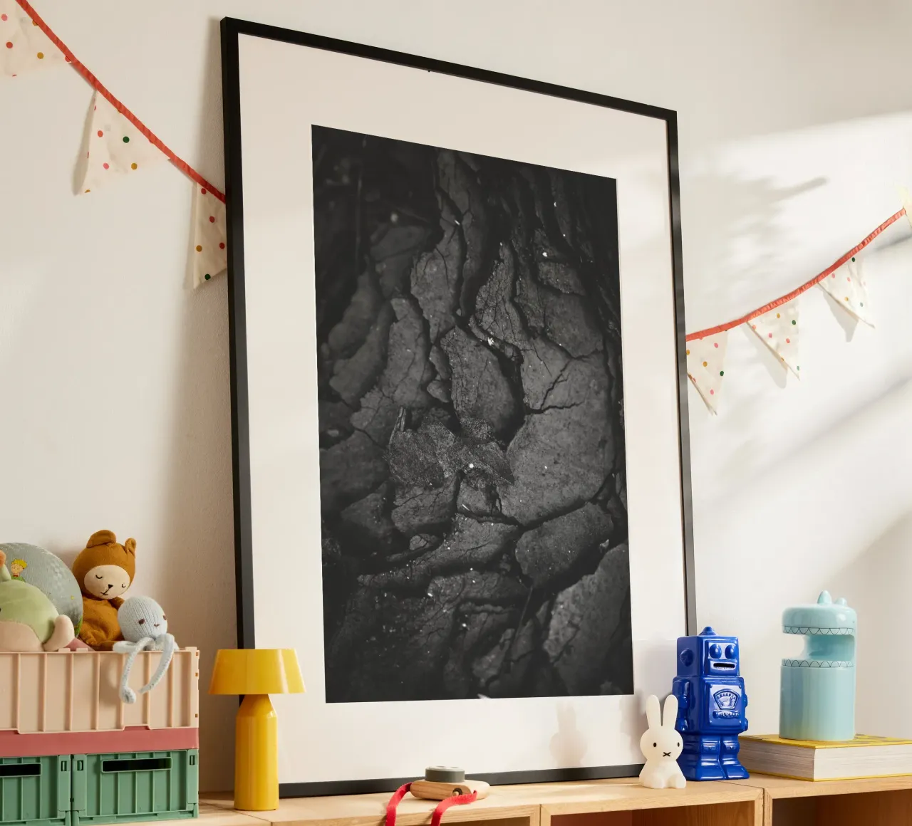 shiny coal poster con telaio in plastica da mip of map