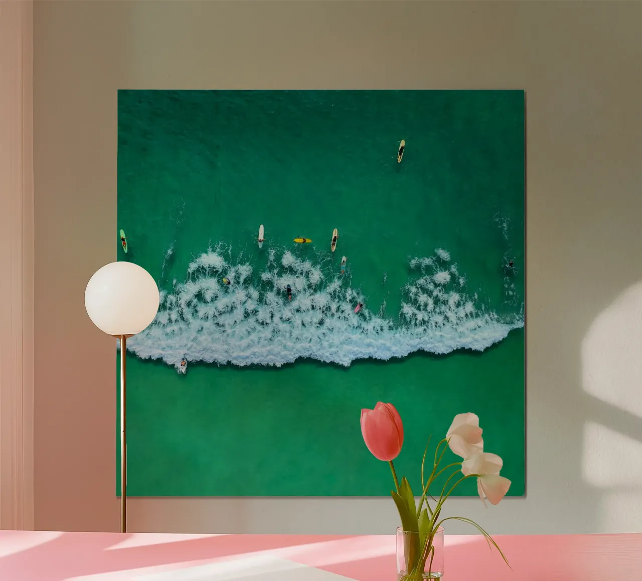 boat through wave poster con telaio in plastica da mip of map
