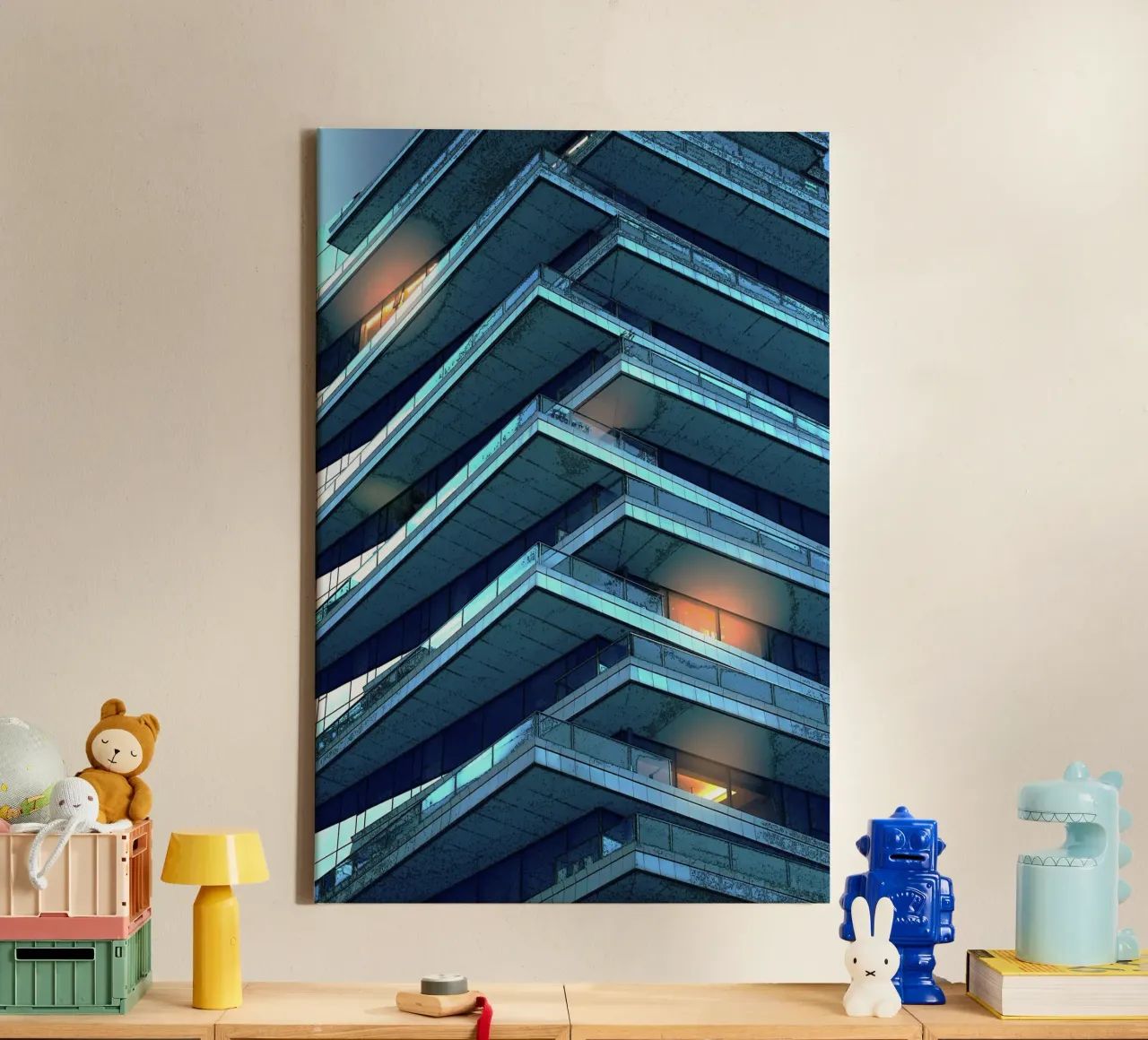 special building canvas with Floater frame by mip of map