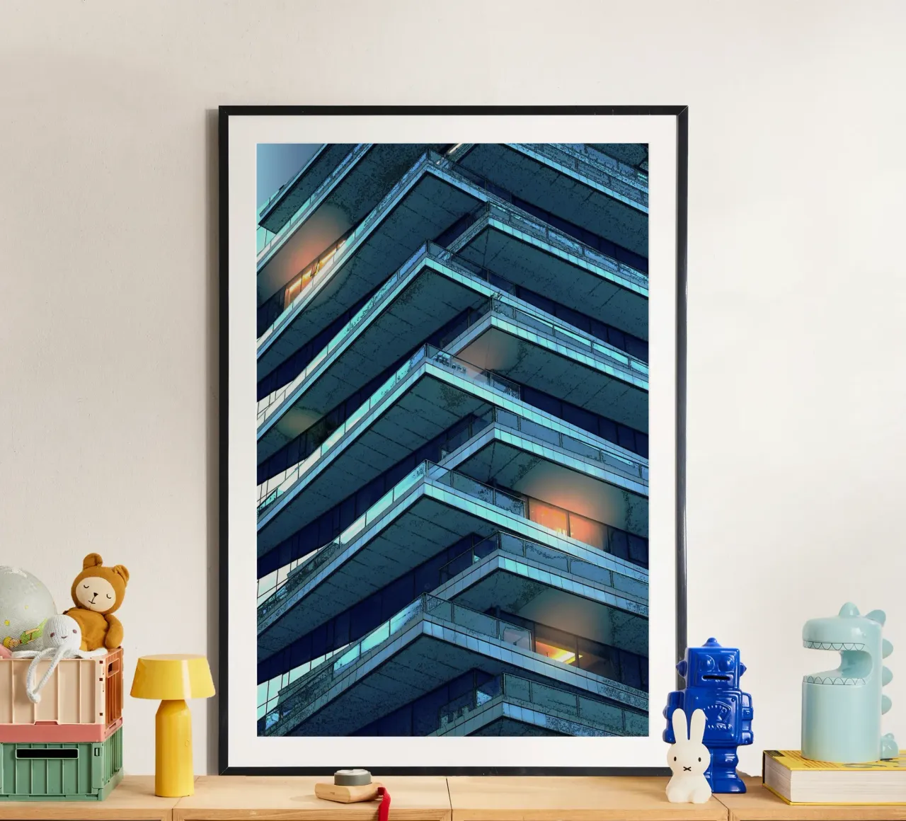 special building poster con telaio in plastica da mip of map