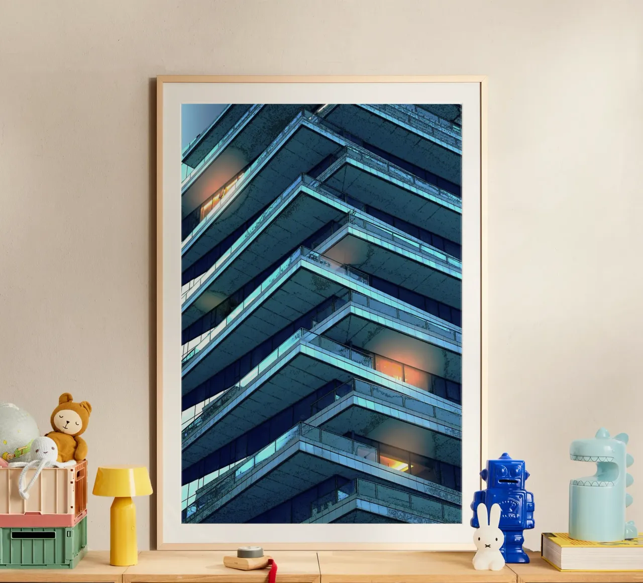special building poster con telaio in plastica da mip of map