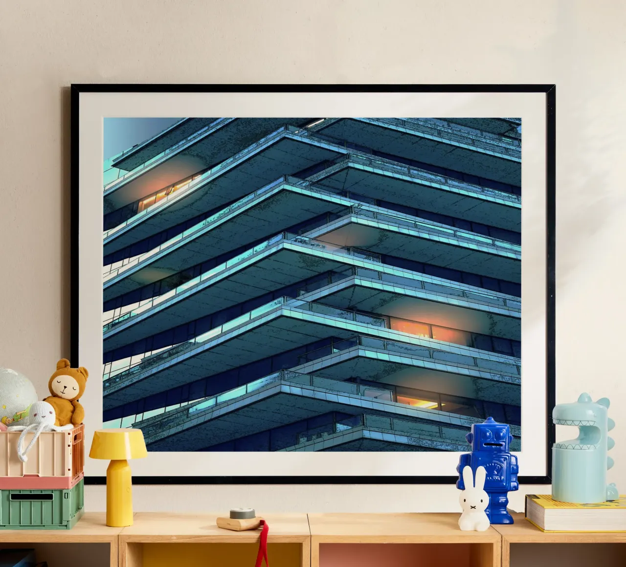 special building poster con telaio in plastica da mip of map