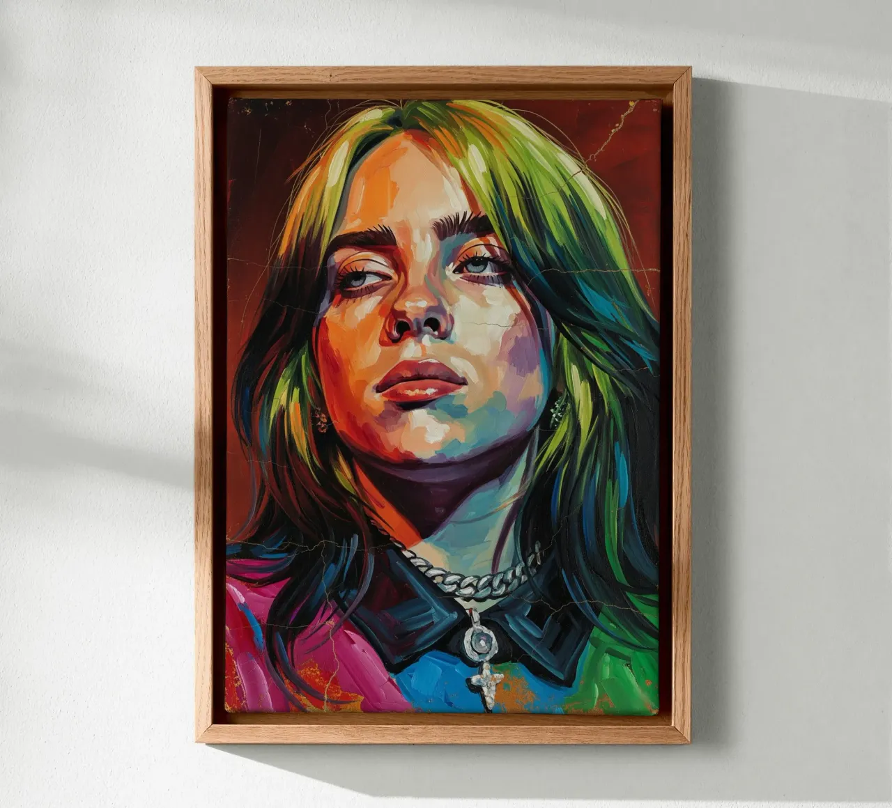 Billie Eilish abstracte kunst canvas met Baklijst van Lembayung art