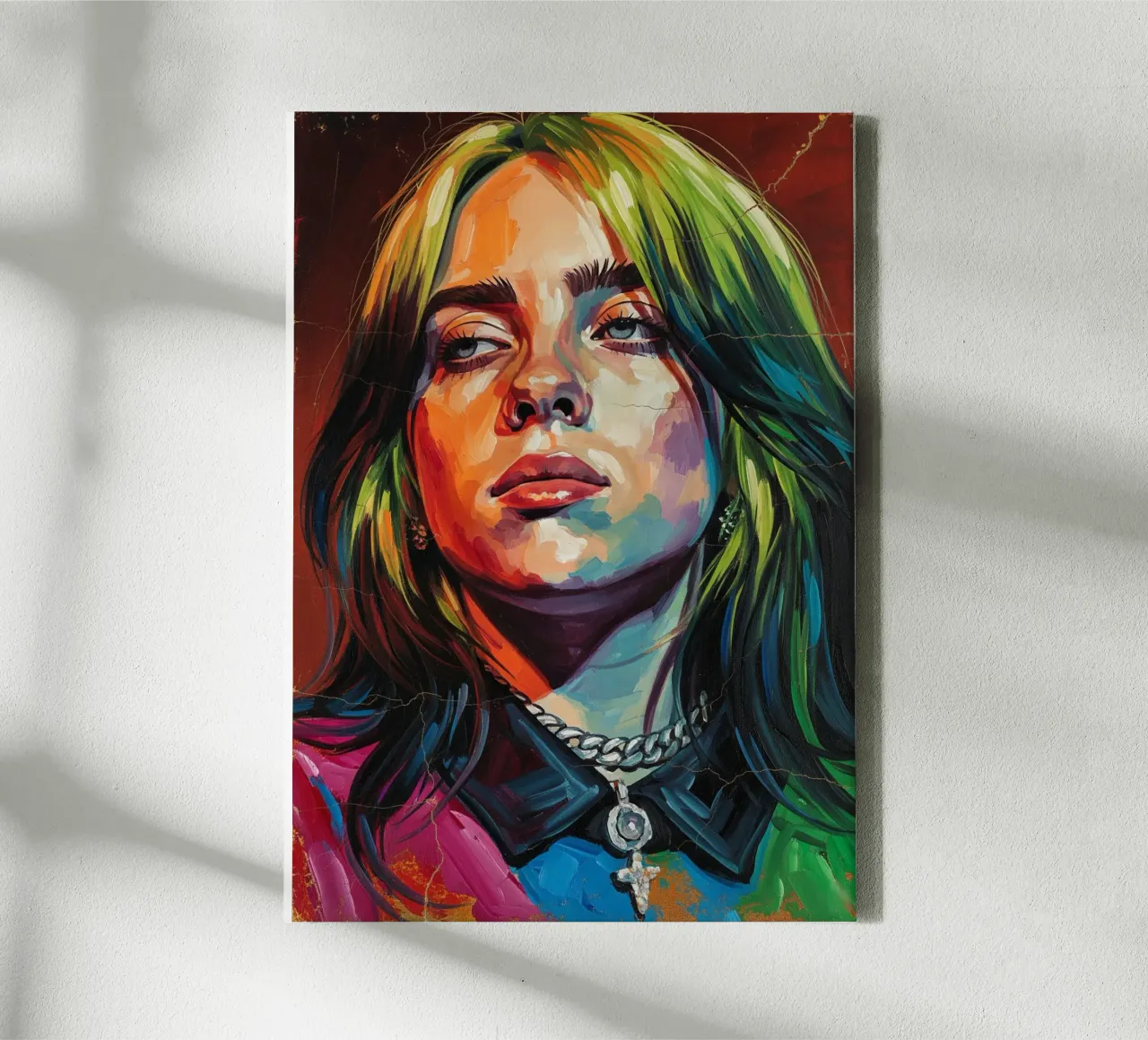 Billie Eilish abstracte kunst canvas met Baklijst van Lembayung art