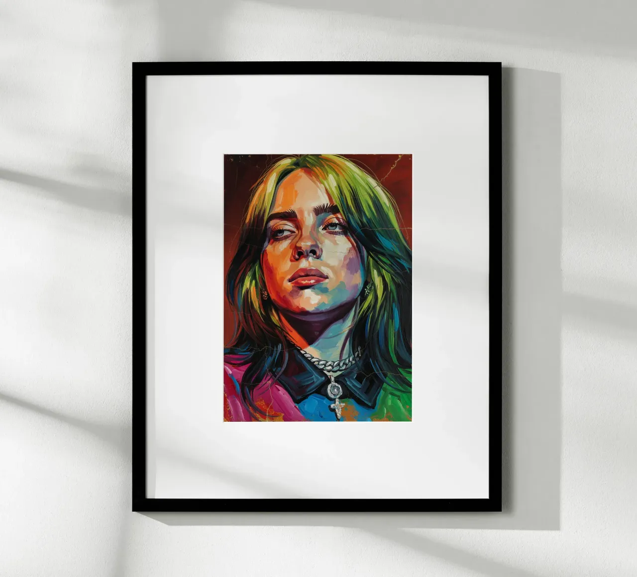 Billie Eilish abstracte kunst poster met aluminium frame van Lembayung art