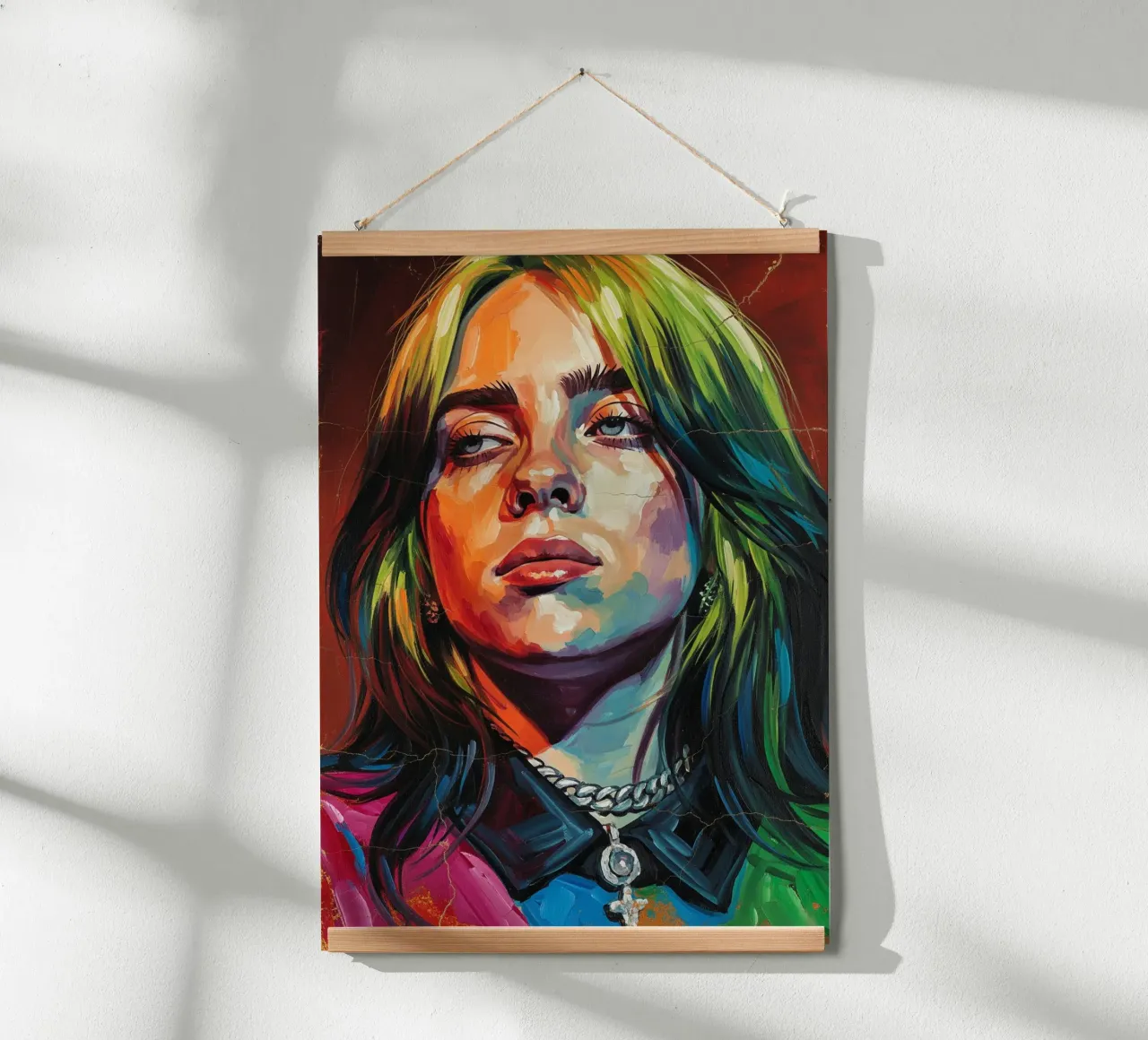 Billie Eilish abstracte kunst poster met aluminium frame van Lembayung art