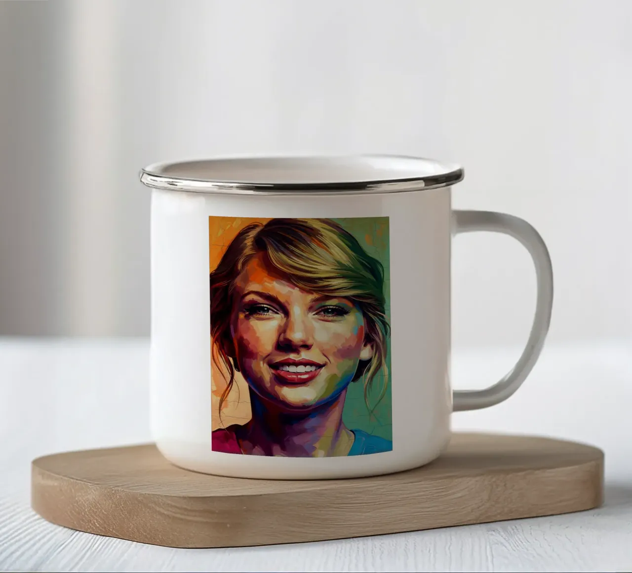 Taylor Swift abstracte kunst emaille mok van Lembayung art