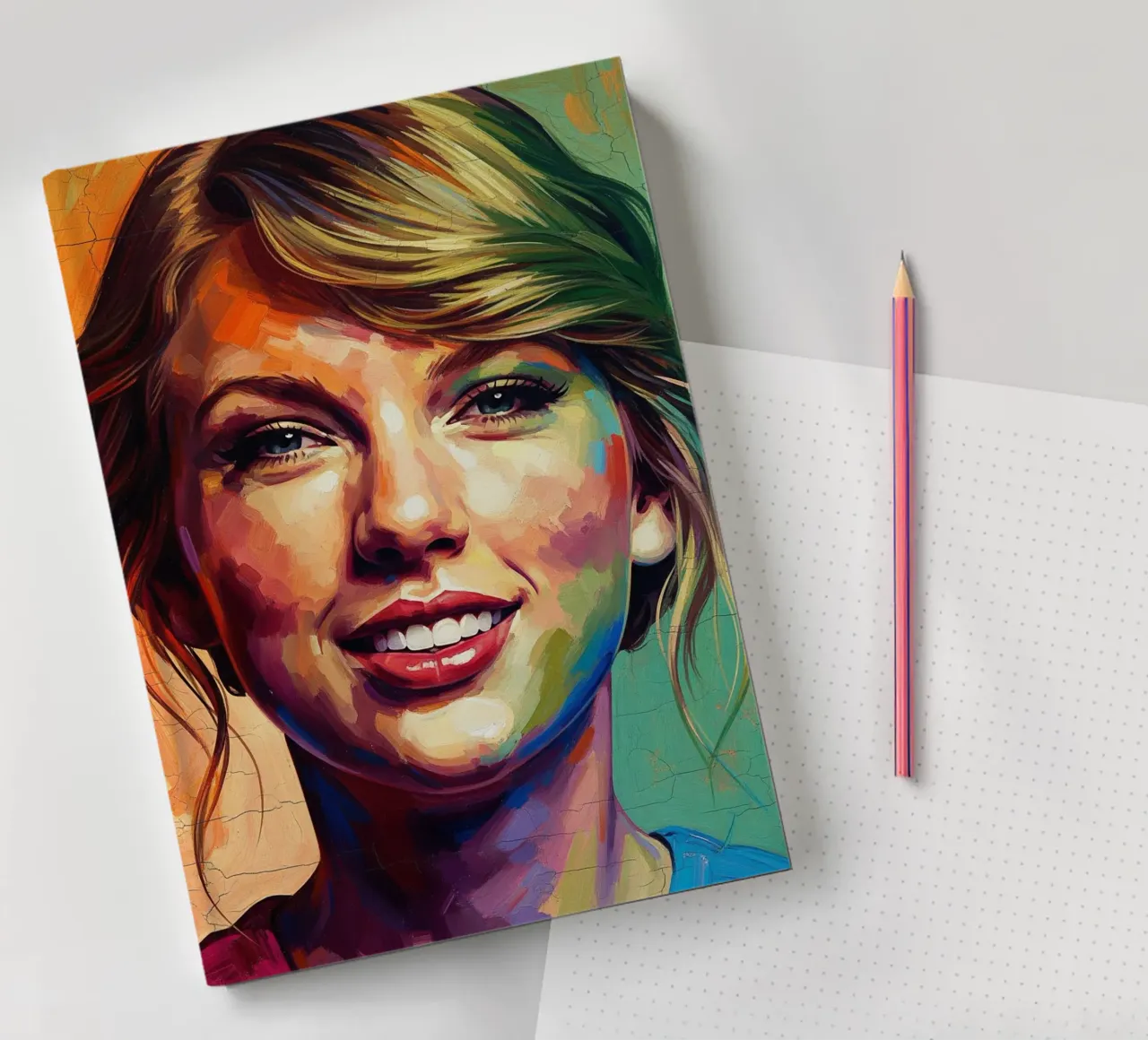 Taylor Swift abstract art notebook by Lembayung art
