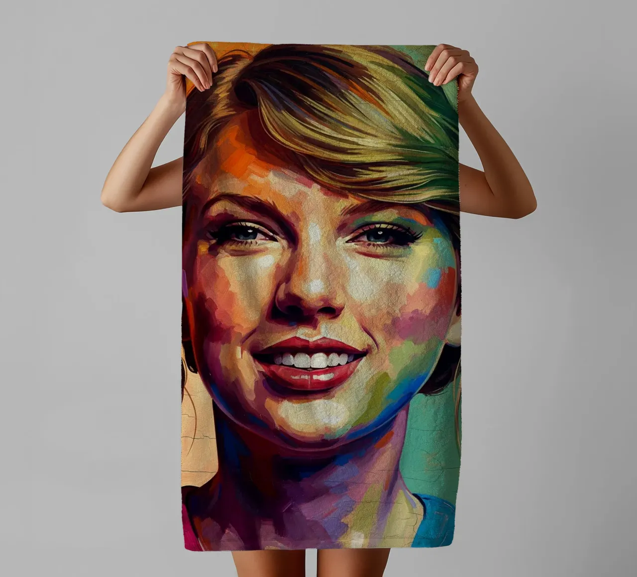 Taylor Swift abstract art towel by Lembayung art