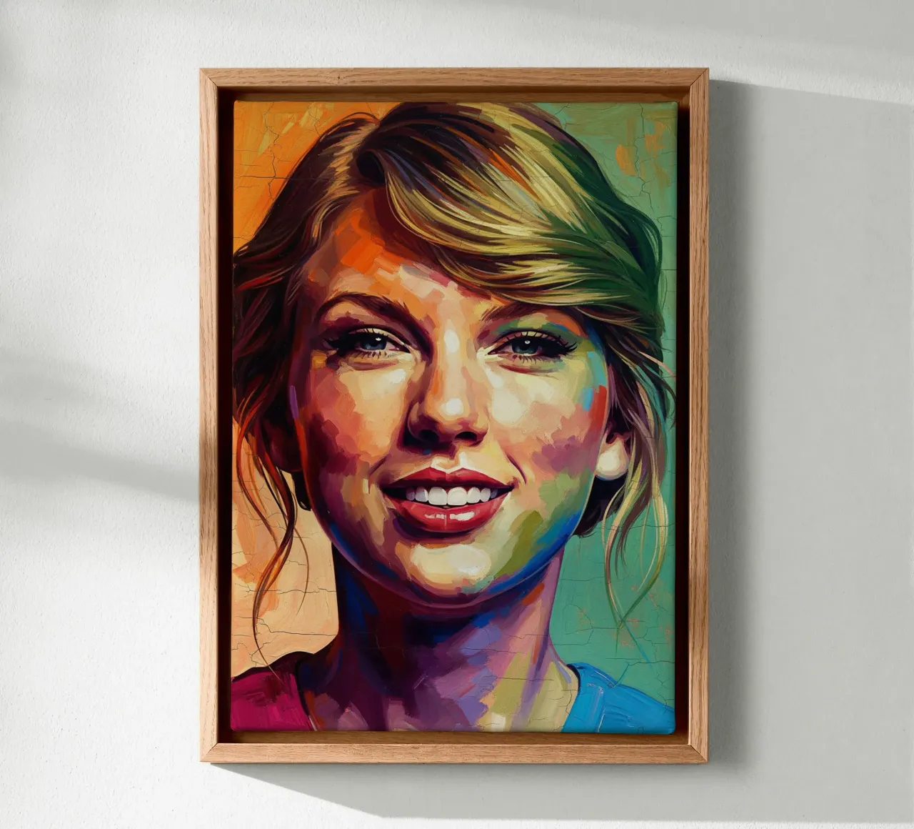 Taylor Swift abstract art canvas with Floater frame by Lembayung art