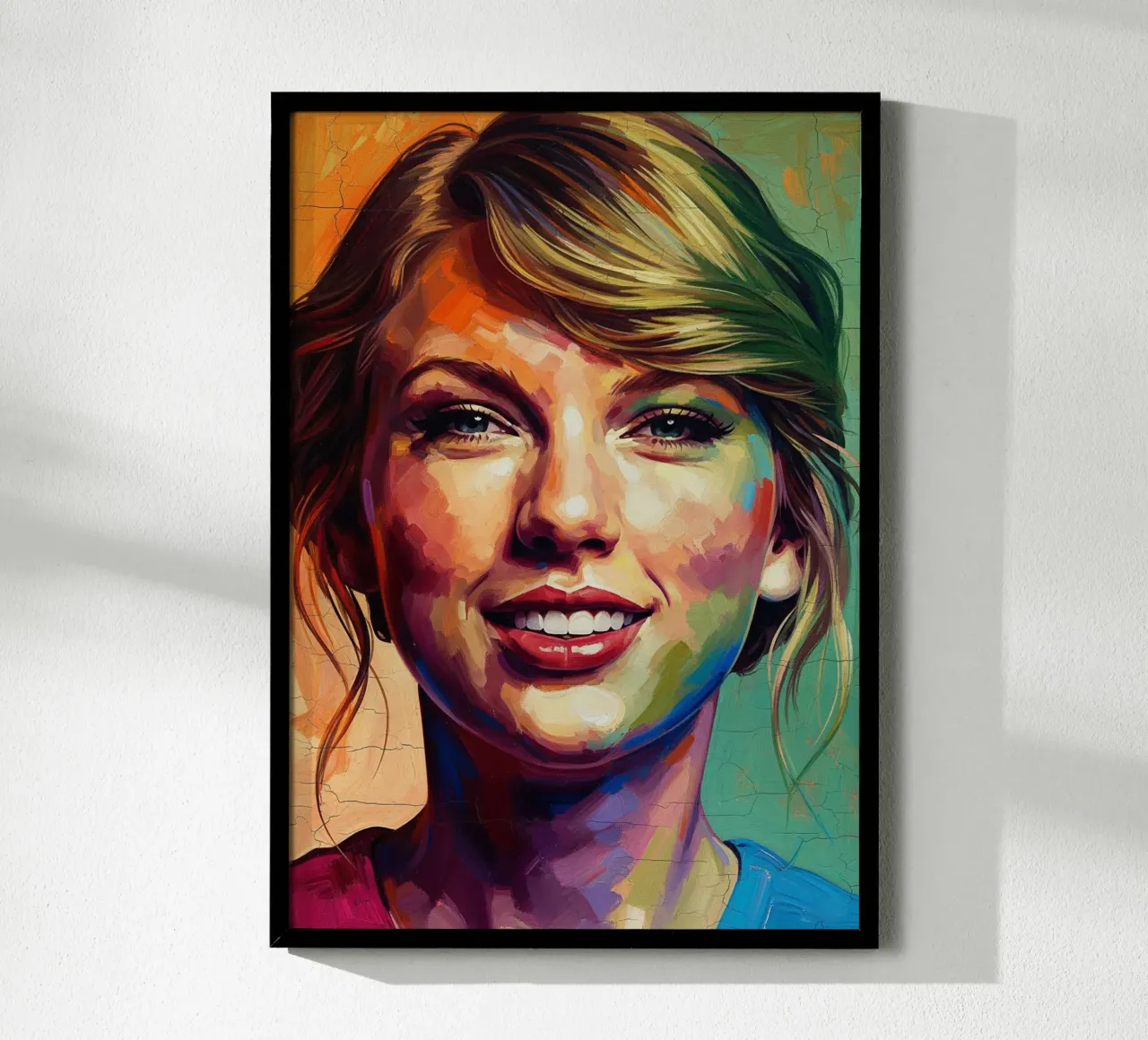 Taylor Swift abstract art poster with wooden frame by Lembayung art
