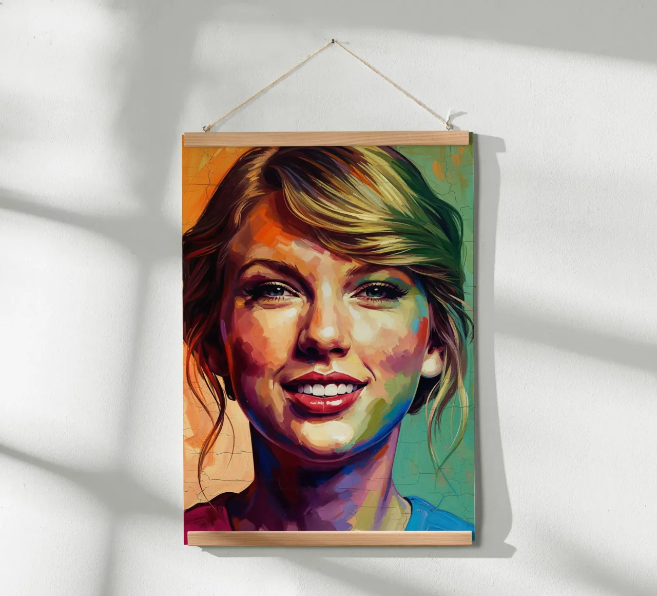 Taylor Swift abstract art poster with wooden frame by Lembayung art