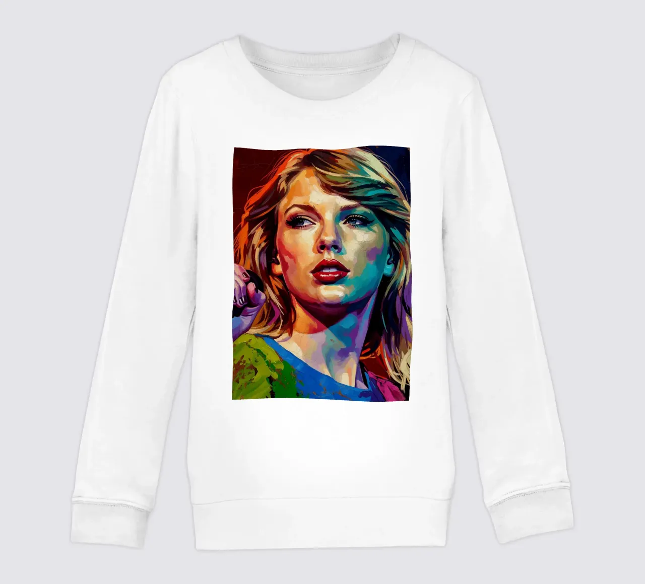 Ritratto pop art astratto e colorato di Taylor Swift felpa bambino da Lembayung art