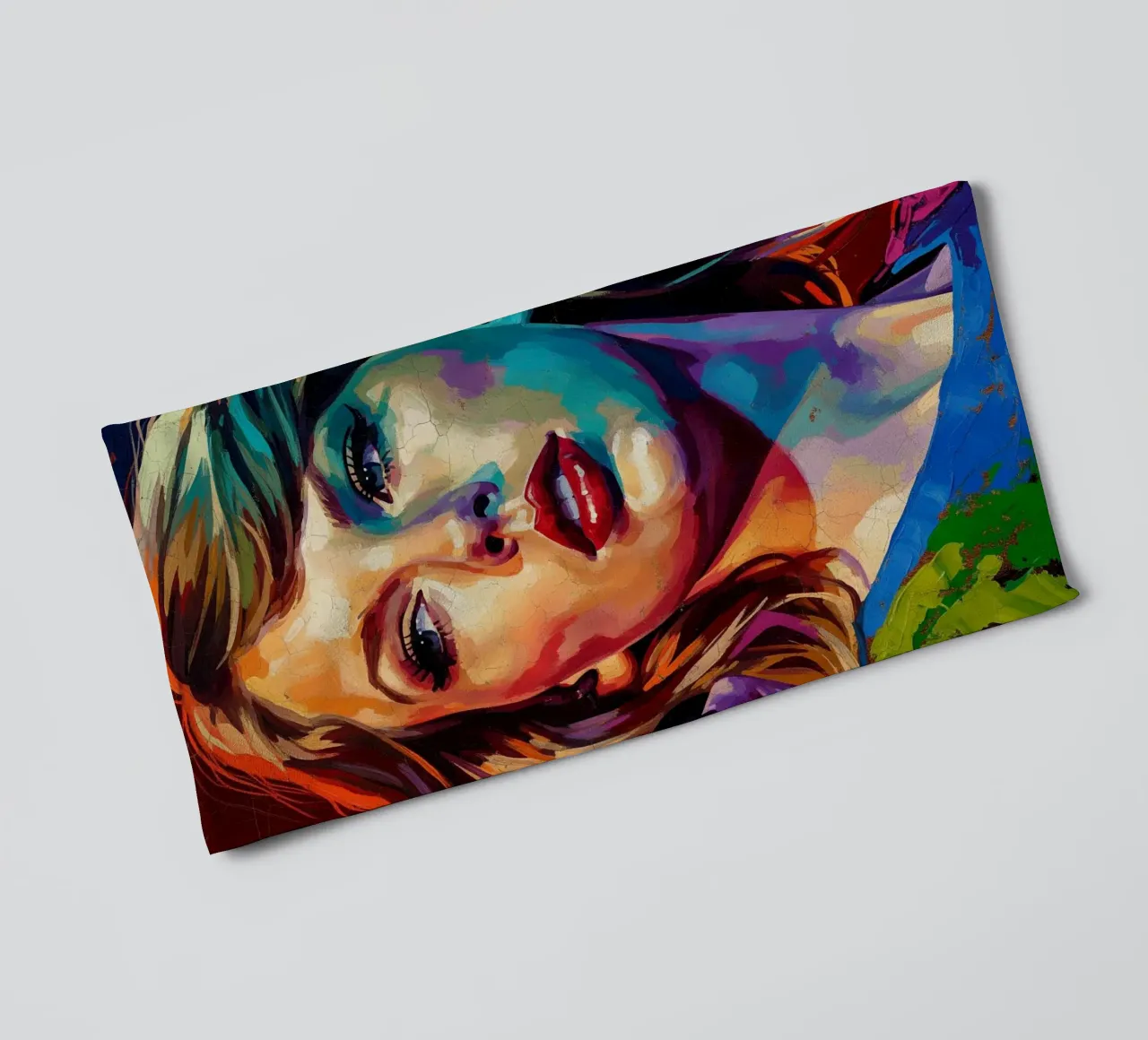 Taylor Swift abstract colorful pop art portrait towel by Lembayung art