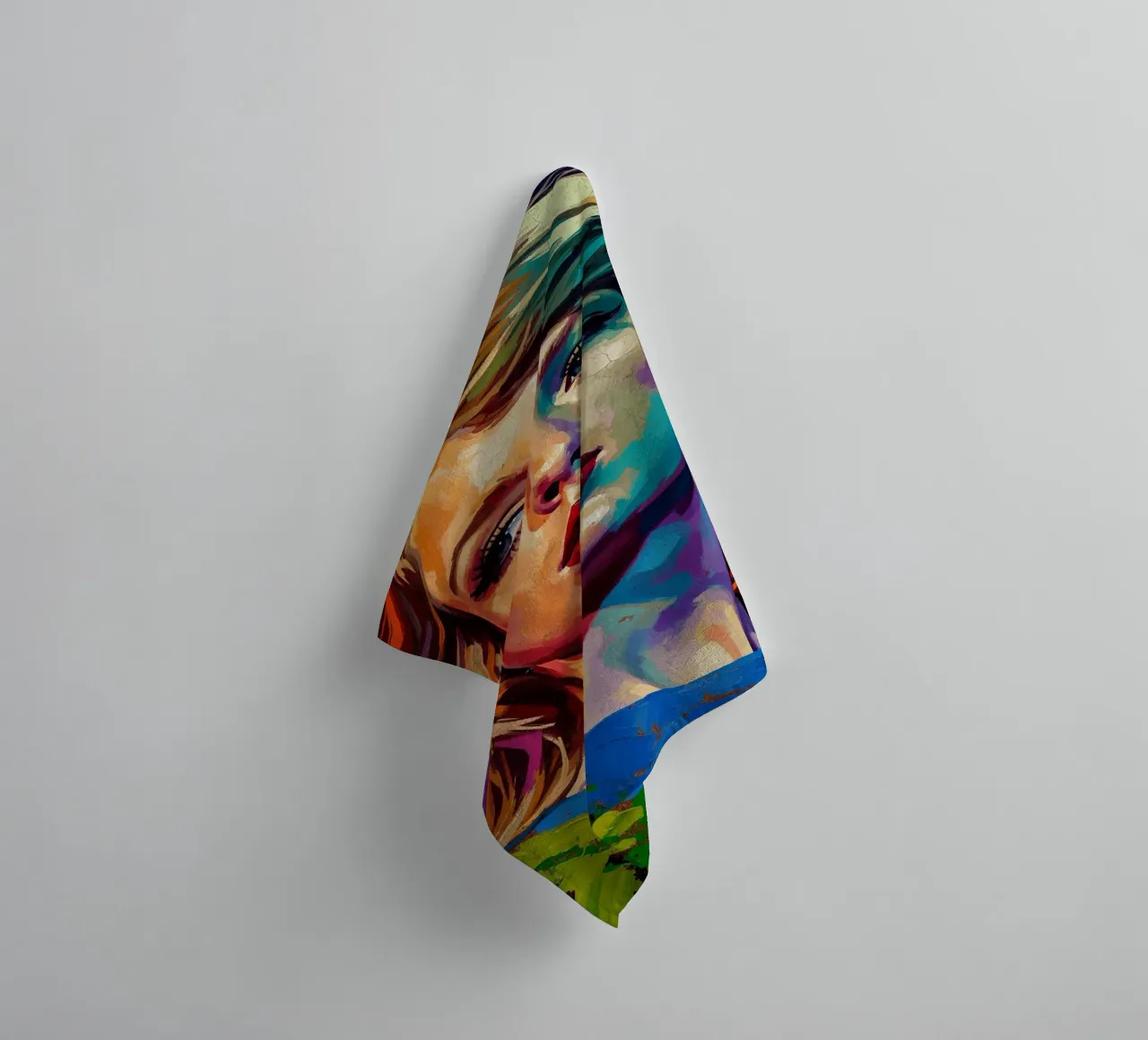 Taylor Swift abstract colorful pop art portrait towel by Lembayung art