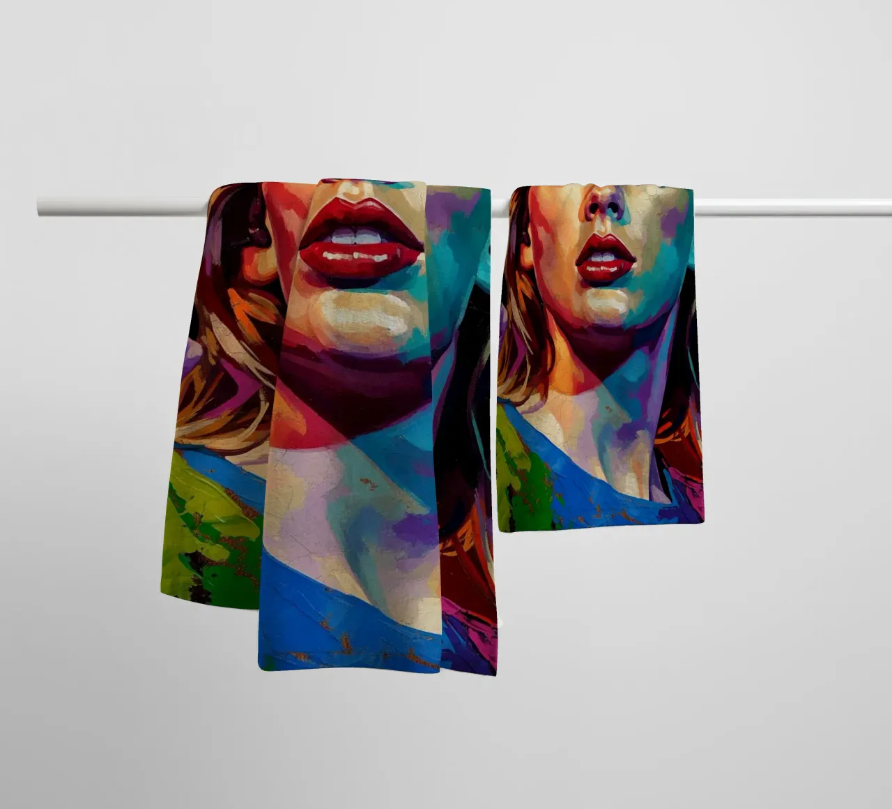 Taylor Swift abstract colorful pop art portrait towel by Lembayung art